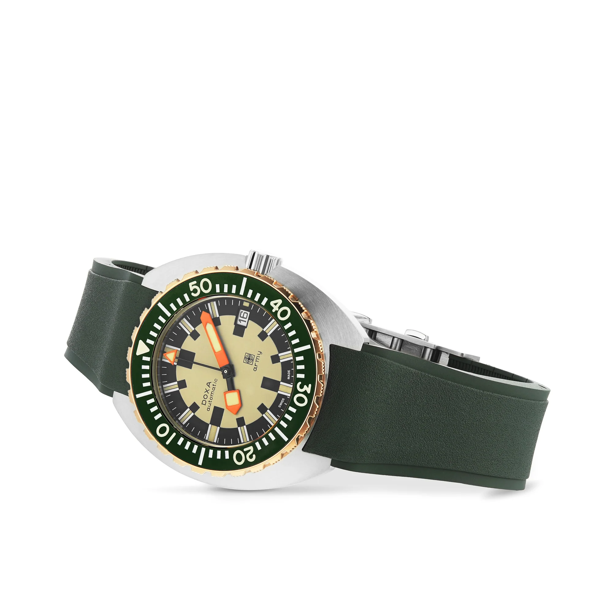 DOXA Army Bronze | 42.5mm, Steel, Rubber, Beige Dial, Ref. 785.60.031.26 - Image 6