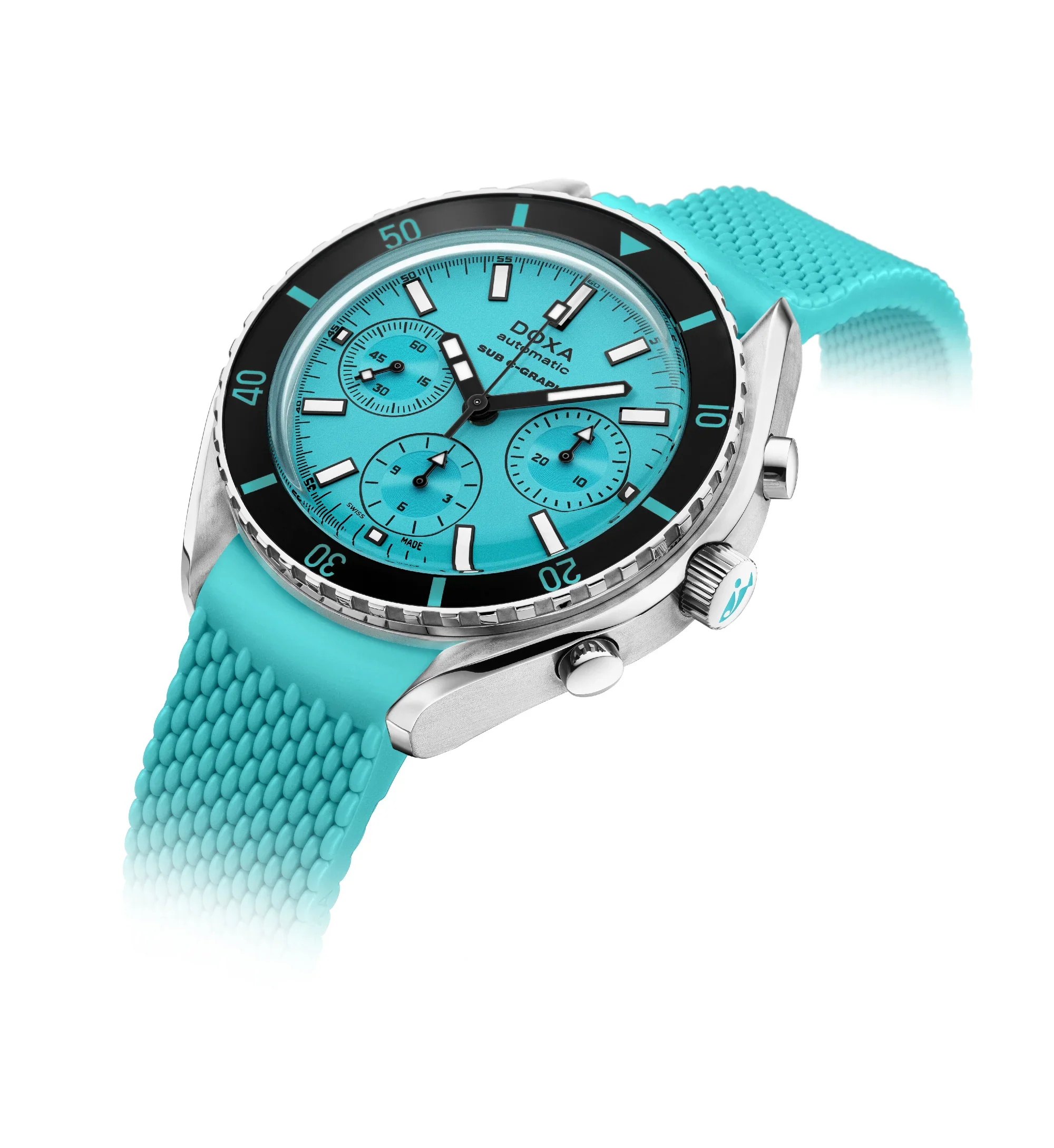 SUB 200 C-Graph Aquamarine | 45mm, Steel, Rubber, Turquoise Dial - Image 2