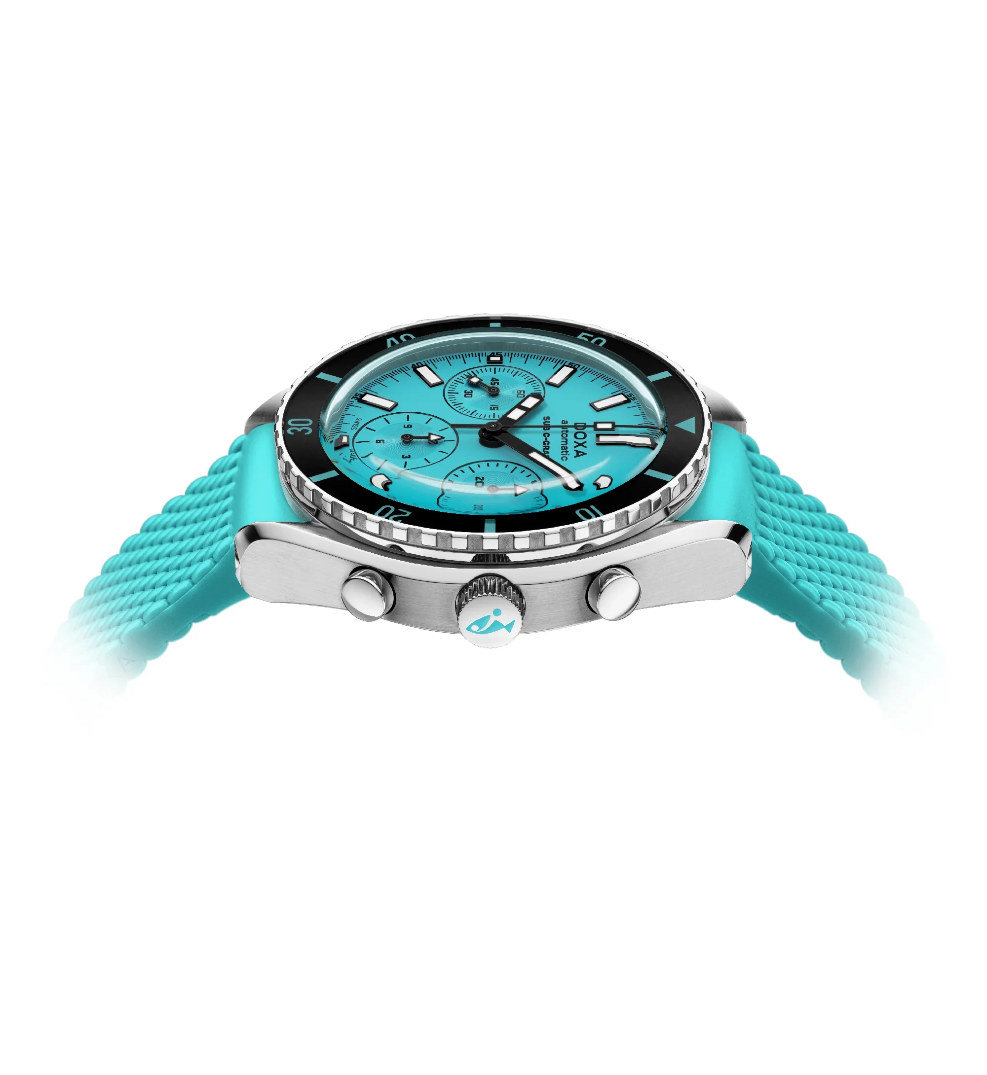 SUB 200 C-Graph Aquamarine | 45mm, Steel, Rubber, Turquoise Dial - Image 3