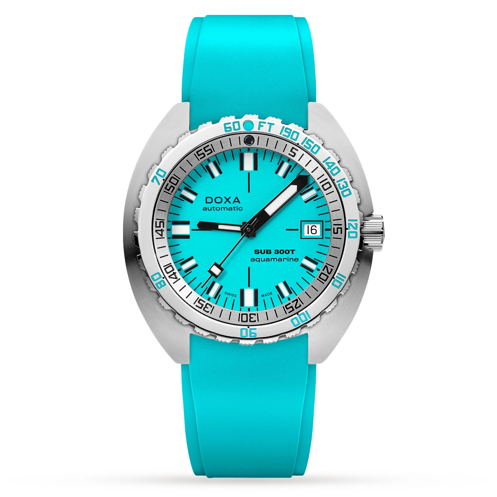 Sub 300T Aquamarine | 42.5mm, Steel, Rubber, Turquoise Dial
