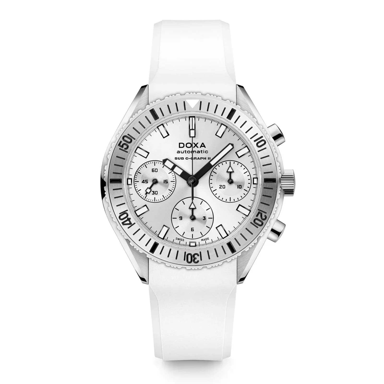 Sub 200 C-Graph II Whitepearl | 42mm, Steel, Rubber, Silver Dial