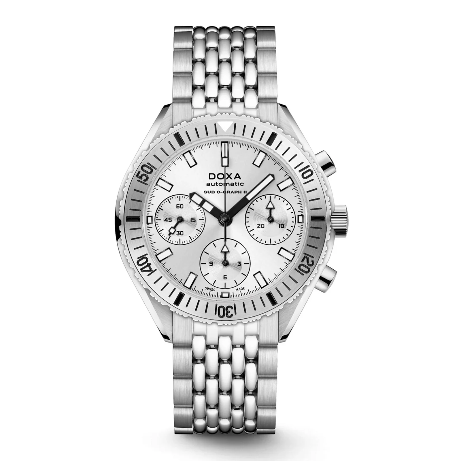 Sub 200 C-Graph II Whitepearl | 42mm, Steel, Rubber, Silver Dial - Image 4