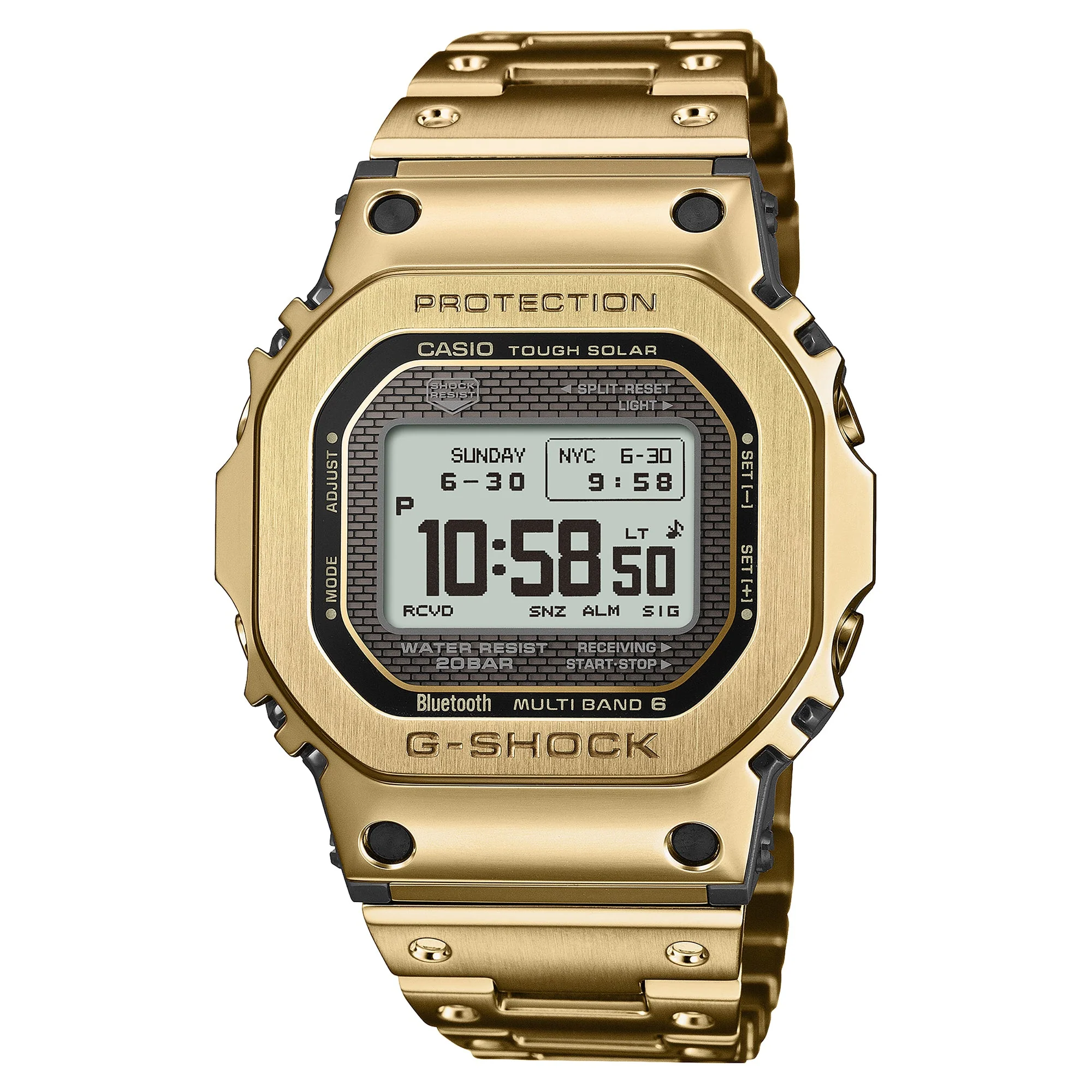GMW-BZ5000GD-9 Solar Premium Metal Steel Gold | 49mm, Steel, Grey Dial