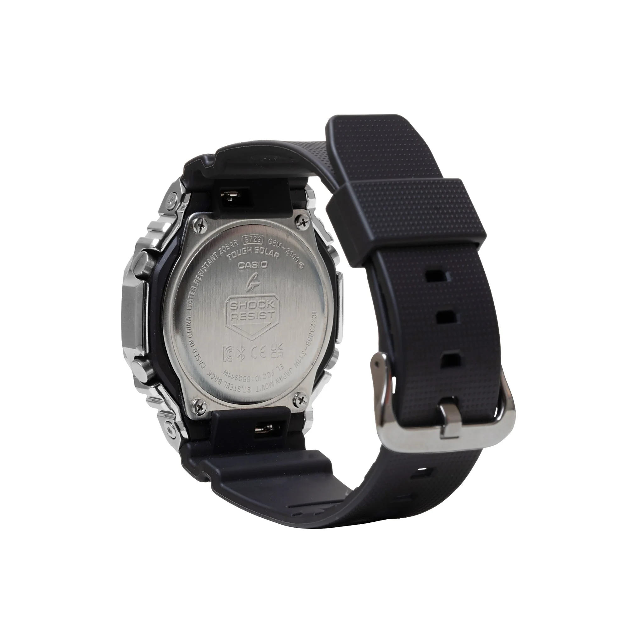 GBM-2100-1A Solar G Steel Steel / Resin Silver | 49mm, Steel & Rubber Coating, Resin, Black Dial - Image 2