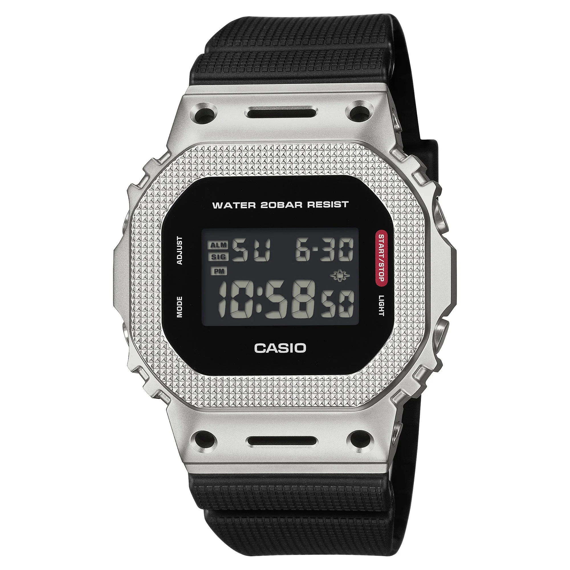 GM-5600M-1 Quartz G Steel Steel / Resin Silver | 49mm, Steel & Rubber Coating, Resin, Black Dial