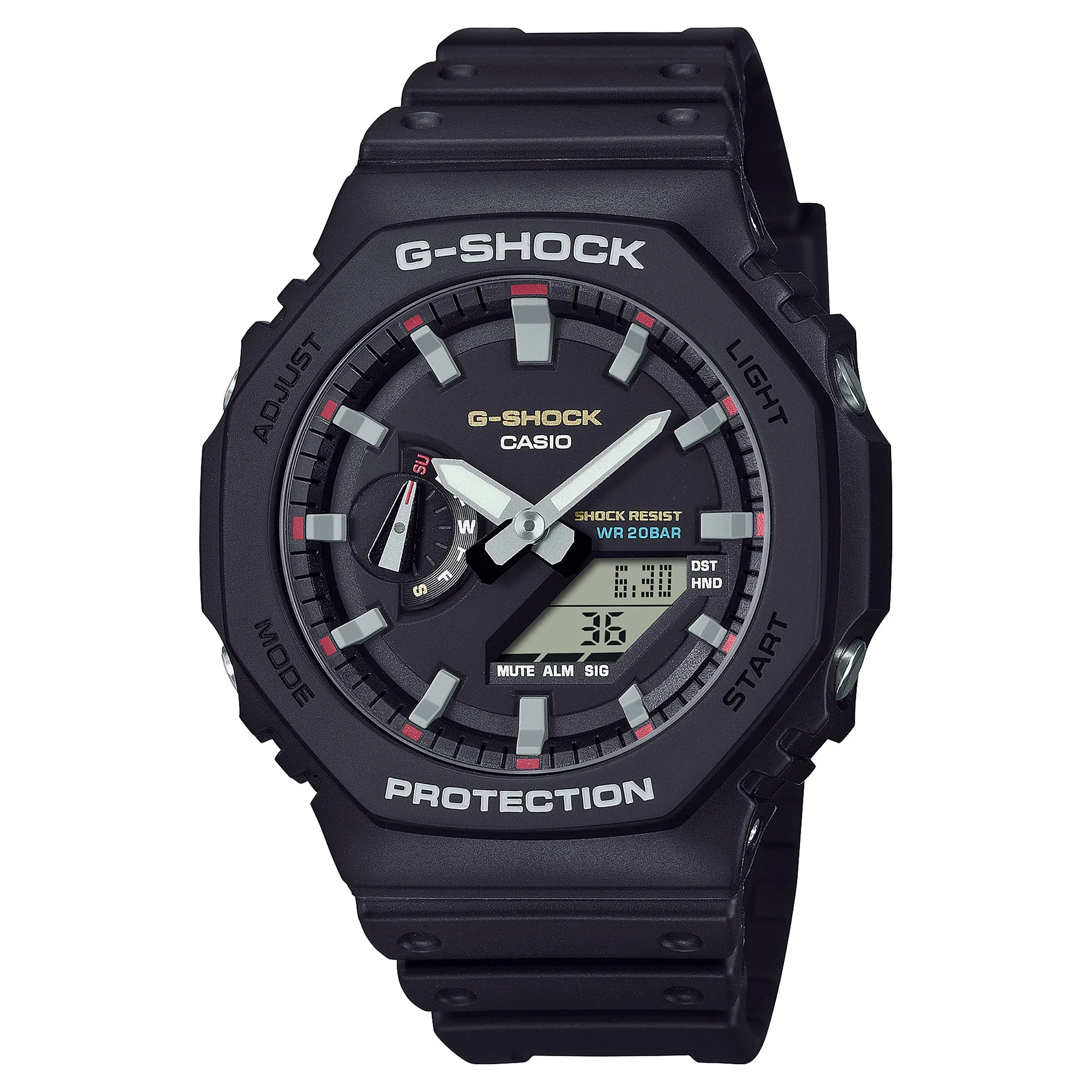 GA-2100RL-1A Quartz Icon Resin Black | 48.5mm, Resin, Black Dial