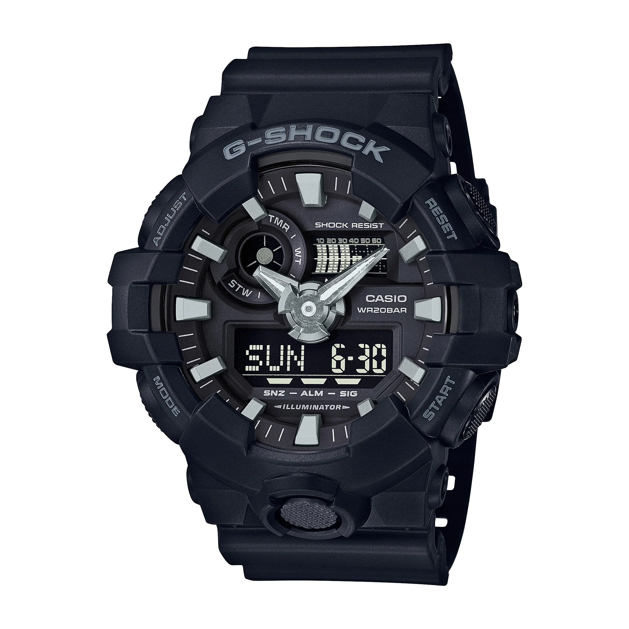 GA-700-1B Quartz Icon Resin Black | 57.5mm, Resin, Black Dial