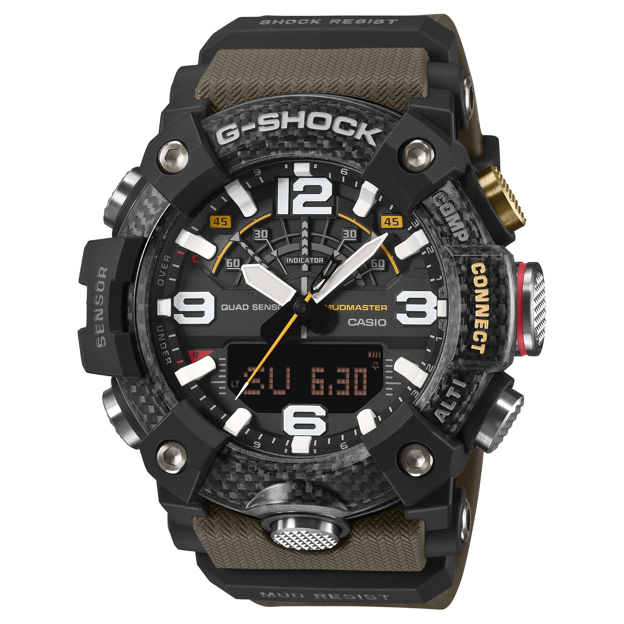 GG-B100X-1A3 Quartz Master of G Mudmaster Steel / Carbon Black | 55mm, Steel & Carbon, Resin, Black Dial