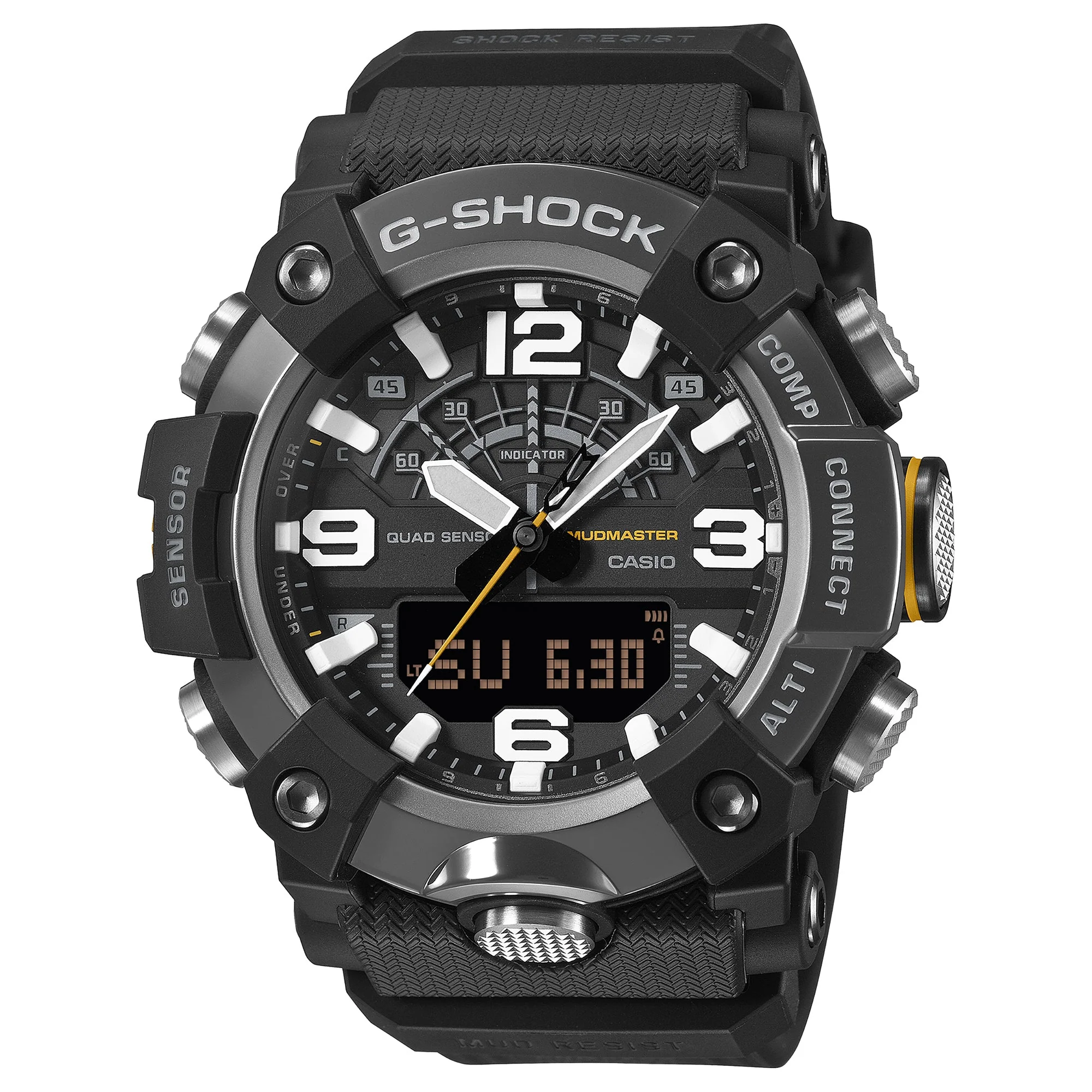 GG-B100XMB-1A Quartz Master of G Mudmaster Steel / Carbon Black | 55mm, Steel & Carbon, Resin, Black Dial