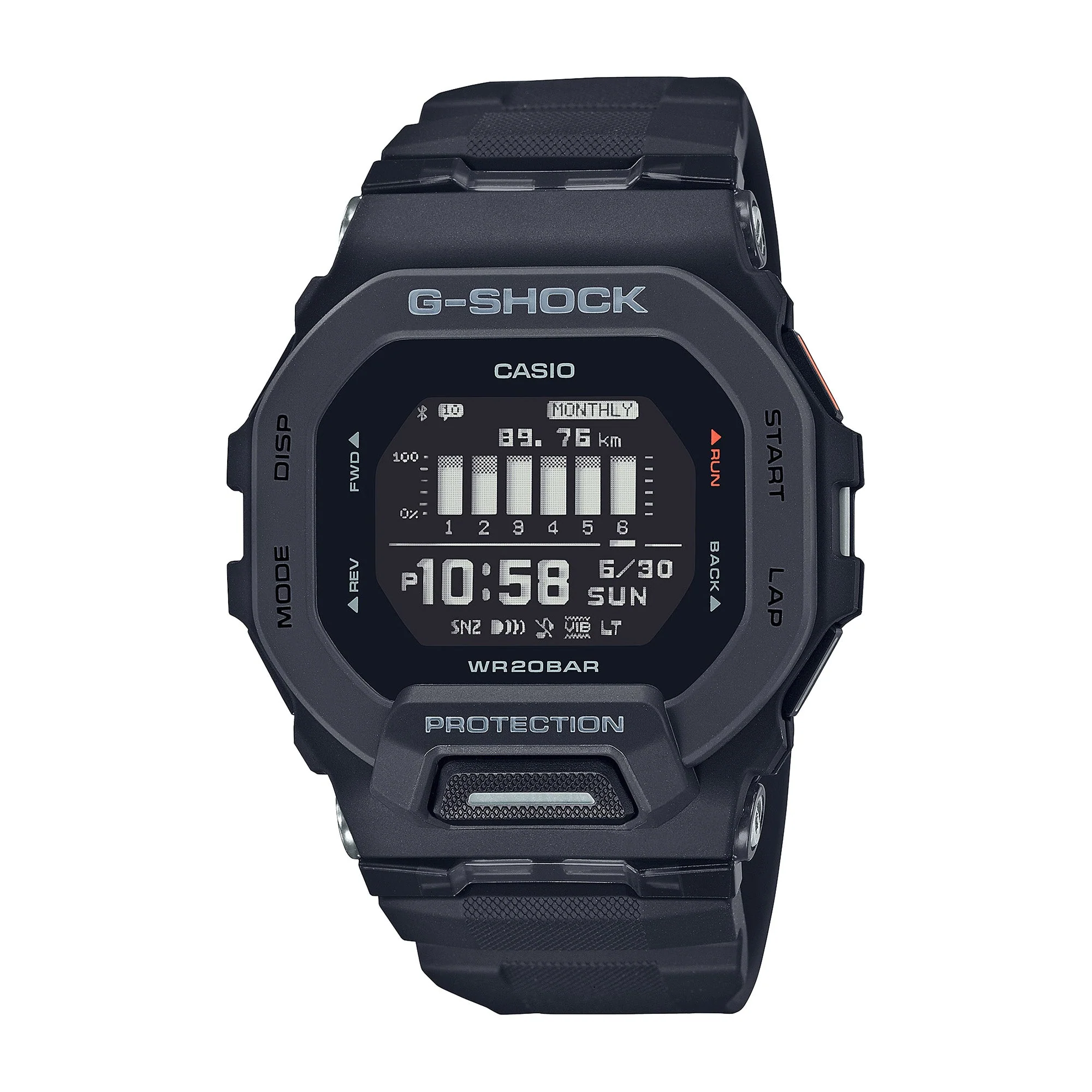 GBD-200-1 Quartz Move Resin Black | 48mm, Resin, Black Dial