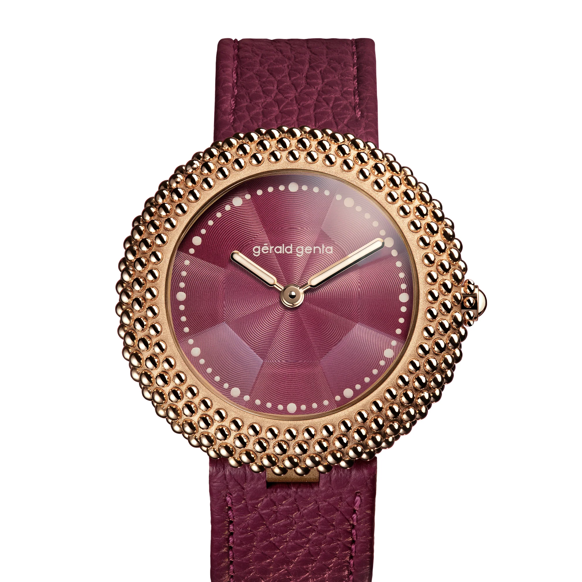Gentissima Oursin 36 Burgundy | 36mm, Glass-blasted rose gold 4N, Women's Watch