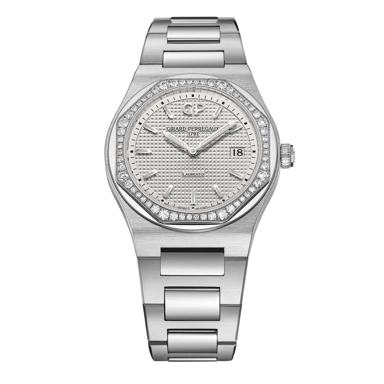 Laureato 34 | 34mm, Steel, Silver Dial