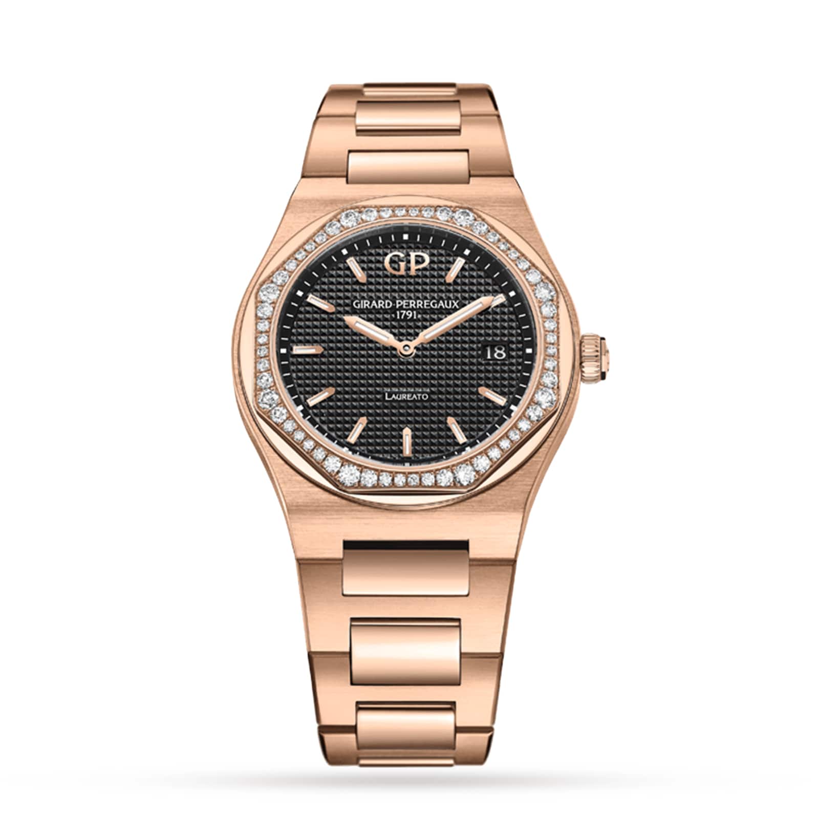 Laureato 42 | 34mm, 18K Rose Gold, Black Dial