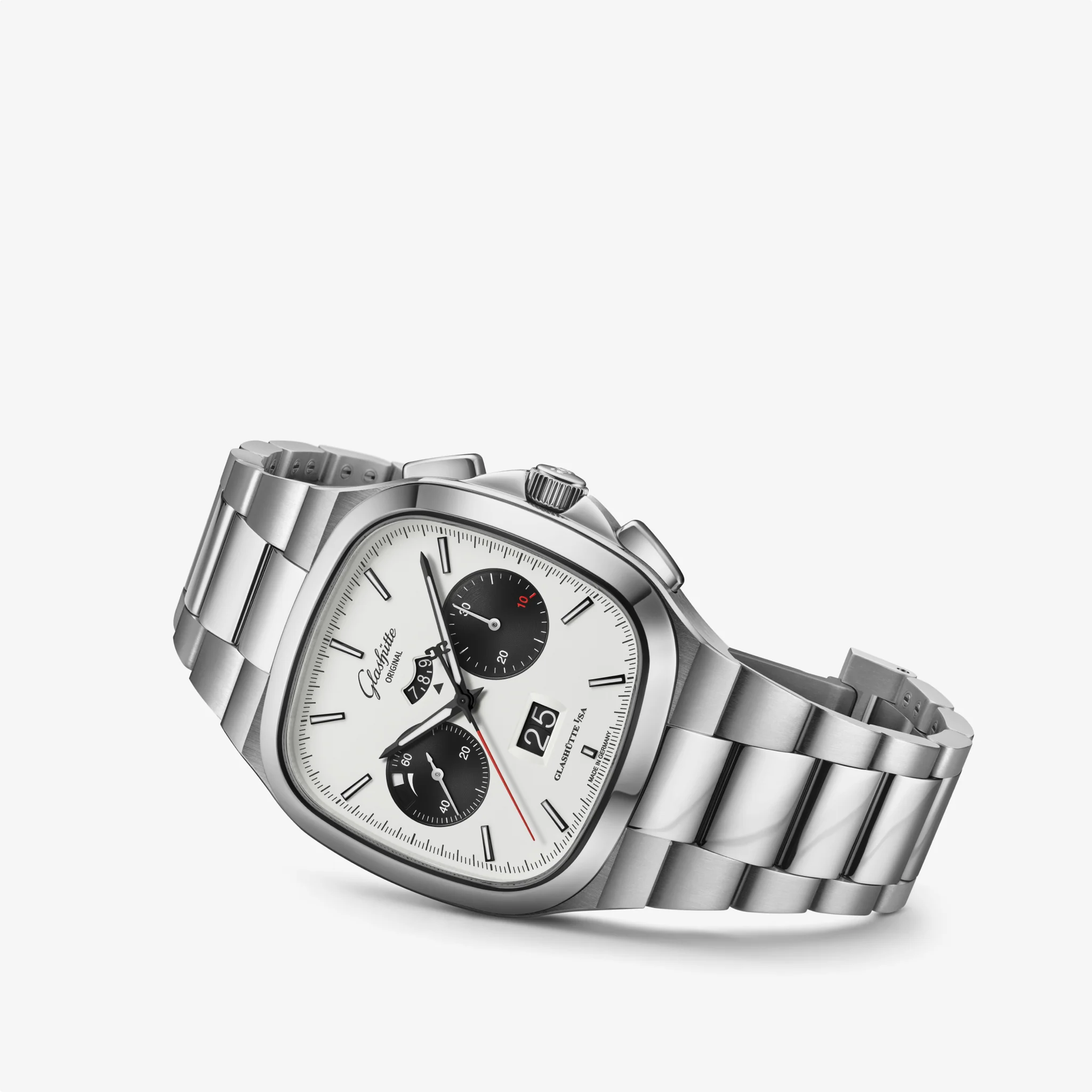 Seventies Chronograph Panorama Date | 40mm, Steel, Rubber, Pink Dial - Image 2