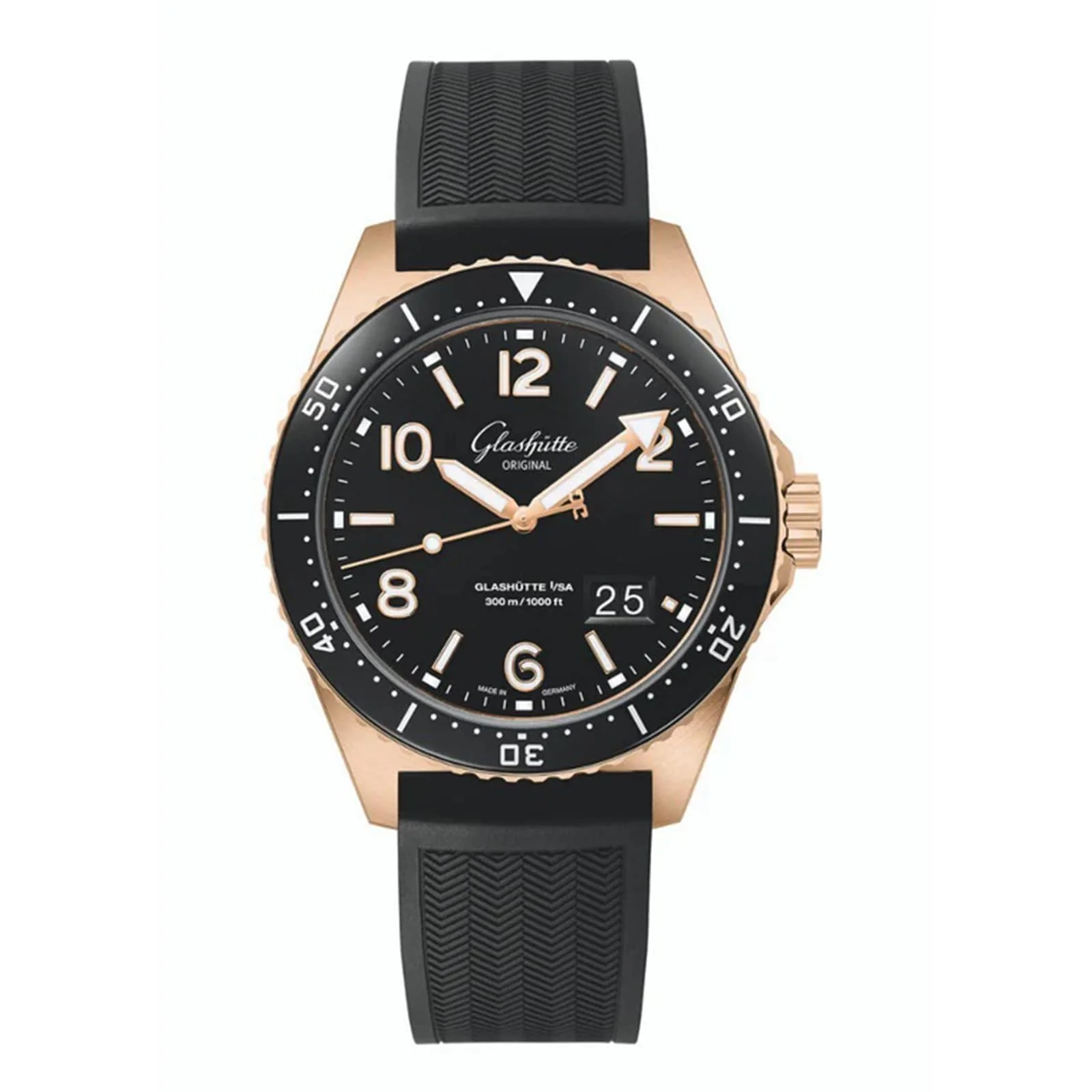 SeaQ Panorama Date | 43mm, 18K Rose Gold, Fabric, Black Dial