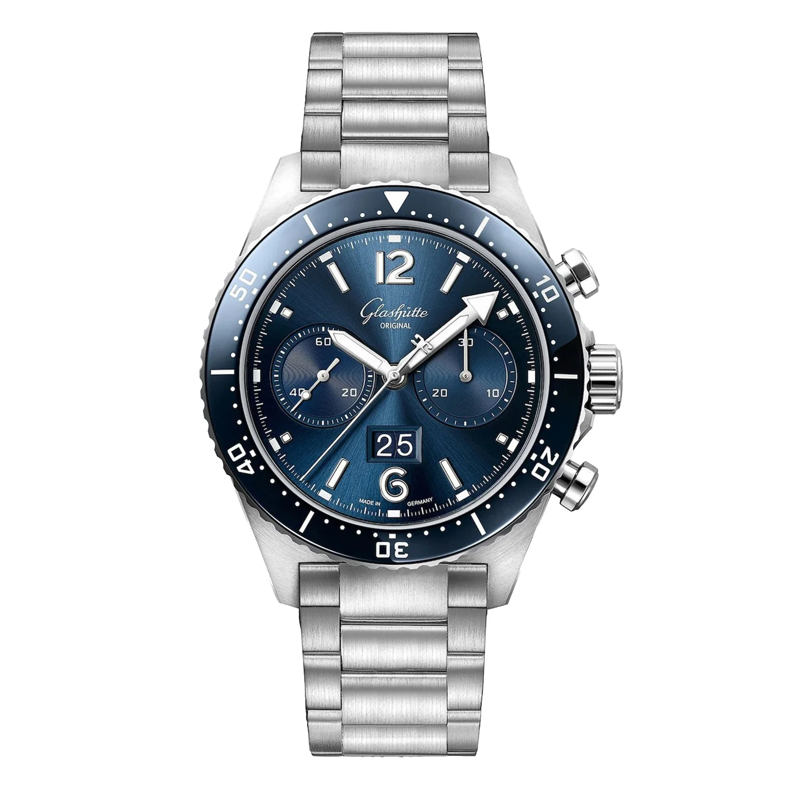 SeaQ Chronograph | 43mm, Steel, Blue Dial