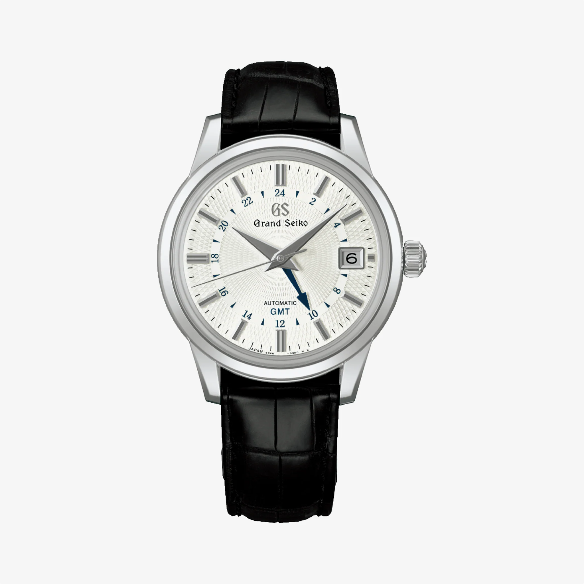 Automatic Mechanical GMT | 40mm, Crocodile Leather Strap, White Dial