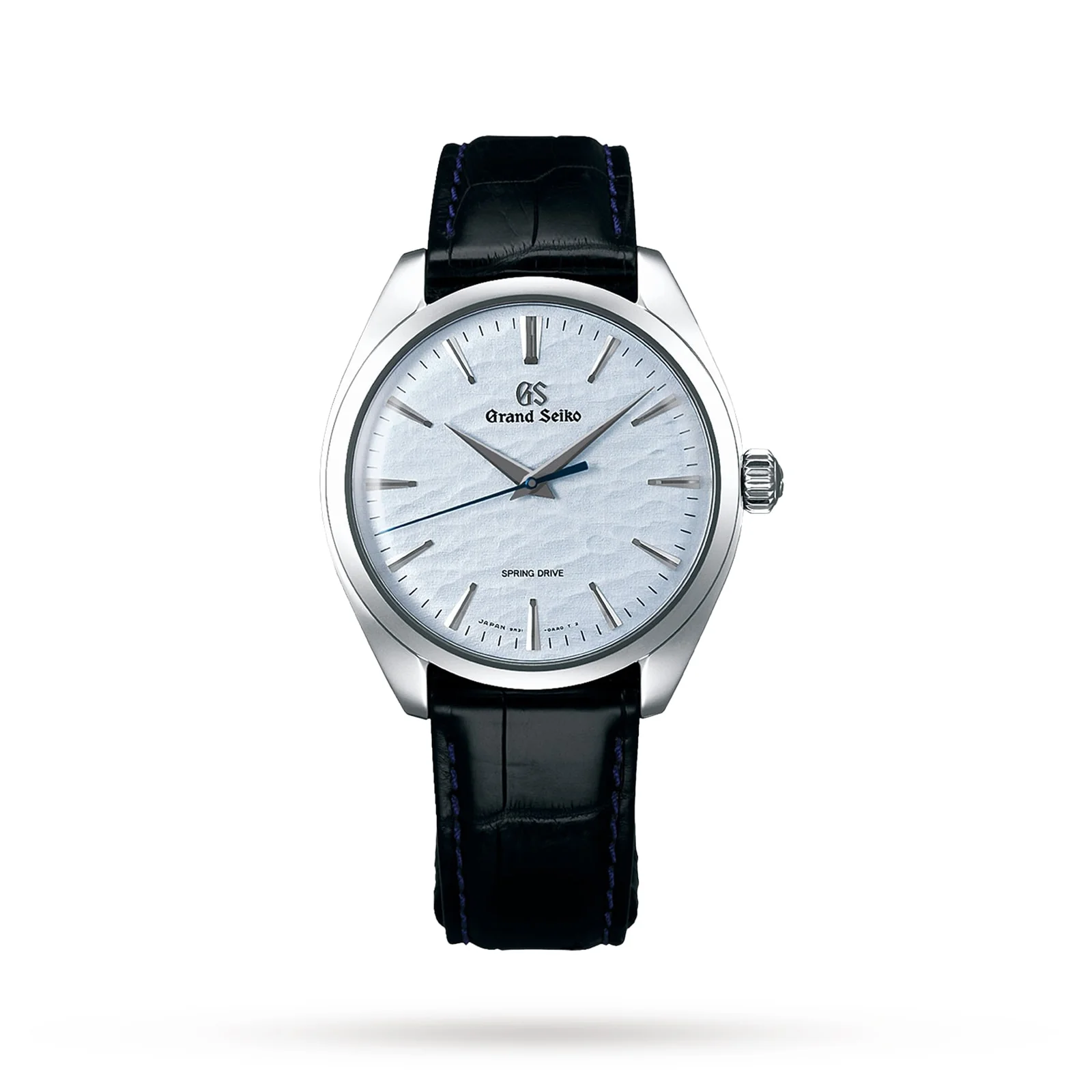 Spring Drive Elegance | 38.5mm, Steel, Alligator Leather, Ice Blue Dial