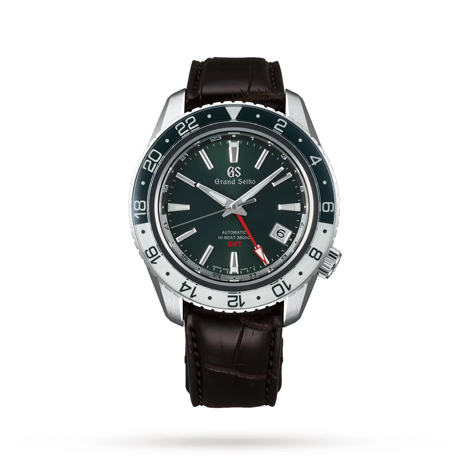 Hi-Beat GMT Sport | 44mm, Steel, Crocodile Leather, Green Dial