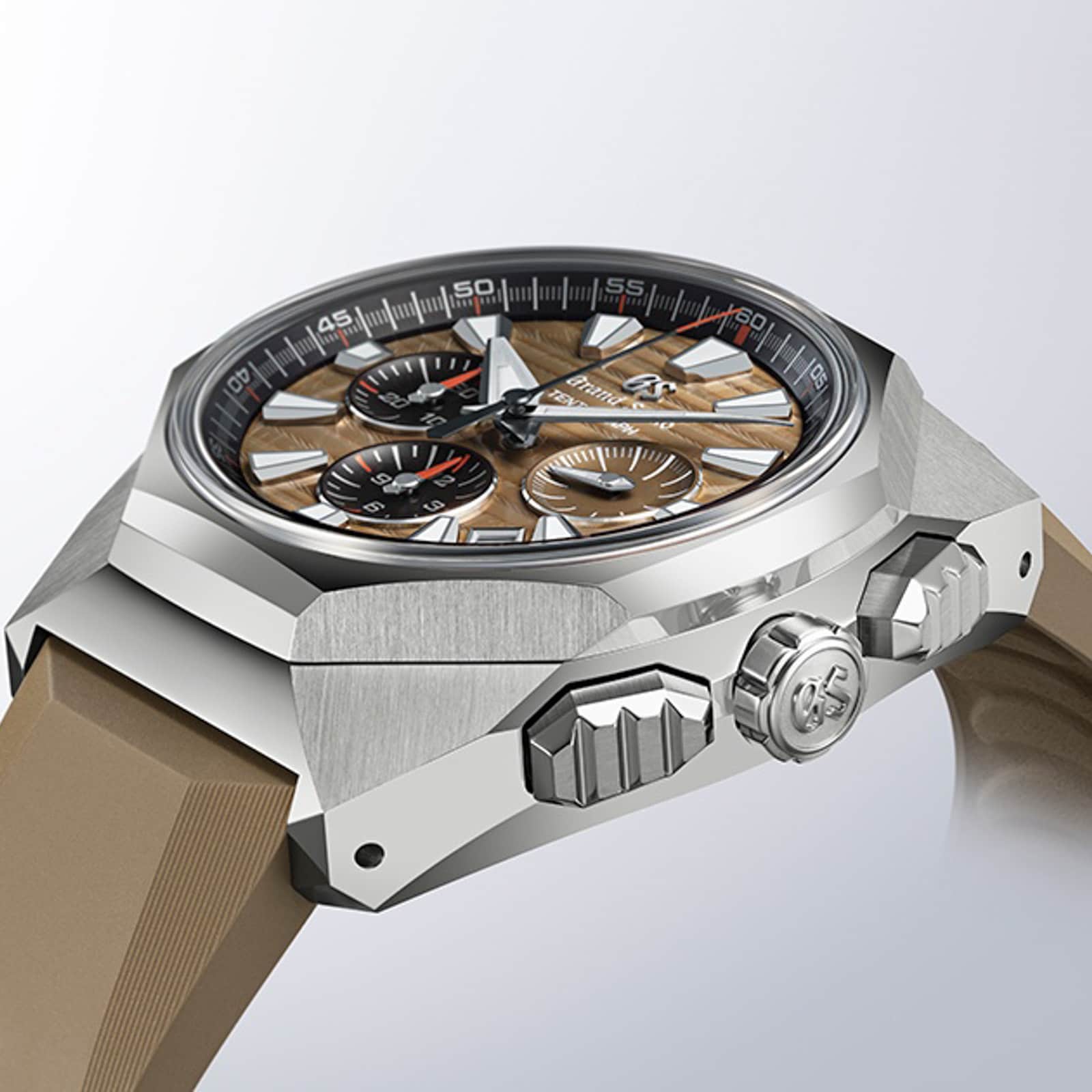 Hi-Beat 36000 Automatic Chronograph SLGC007 Evolution 9 | 43mm, Titanium, Rubber, Gold Dial - Image 3