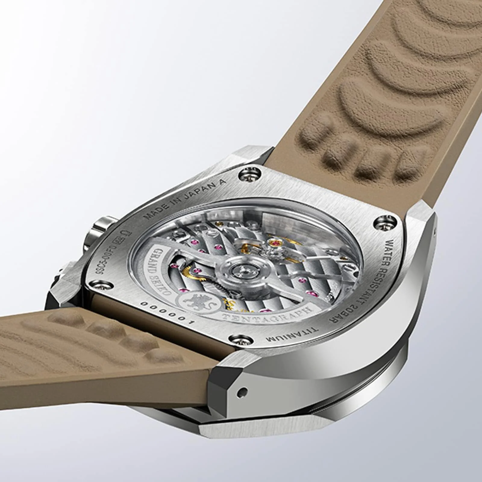Hi-Beat 36000 Automatic Chronograph SLGC007 Evolution 9 | 43mm, Titanium, Rubber, Gold Dial - Image 4