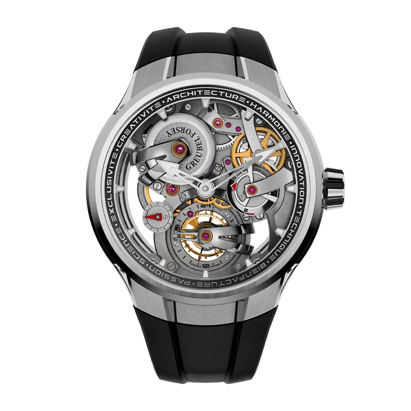 Tourbillon 24 Secondes Architecture | 47.5mm, Titanium, Rubber, Grey Dial