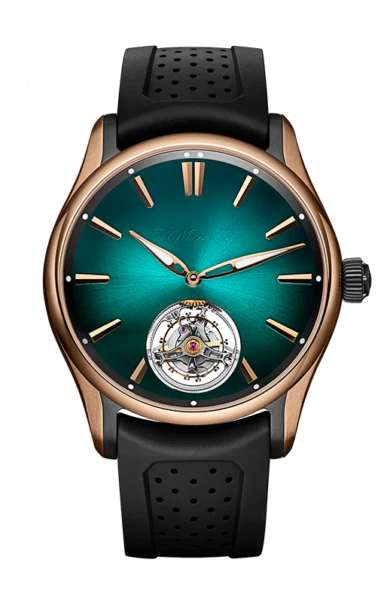 Pioneer Tourbillon | 43mm, Titanium & 18K Rose Gold, Rubber, Blue Dial