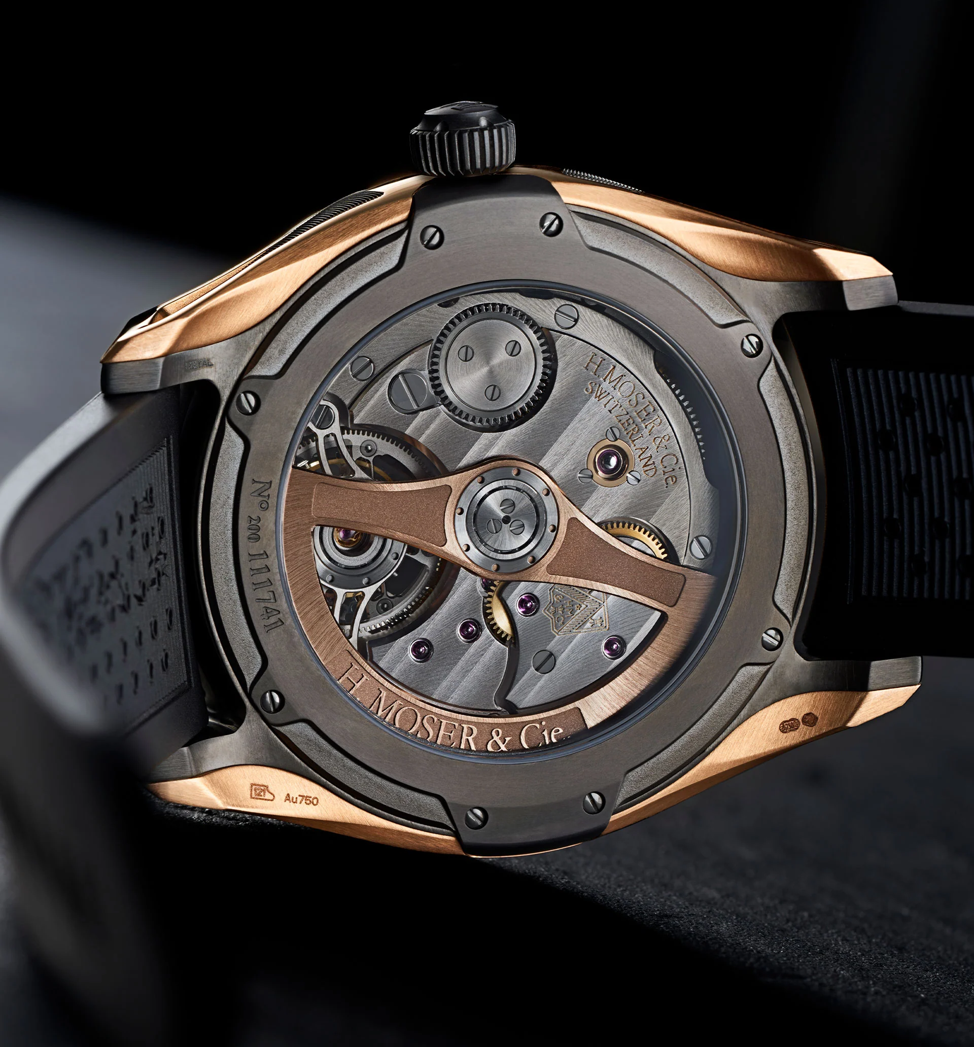 Pioneer Tourbillon | 43mm, Titanium & 18K Rose Gold, Rubber, Blue Dial - Image 2