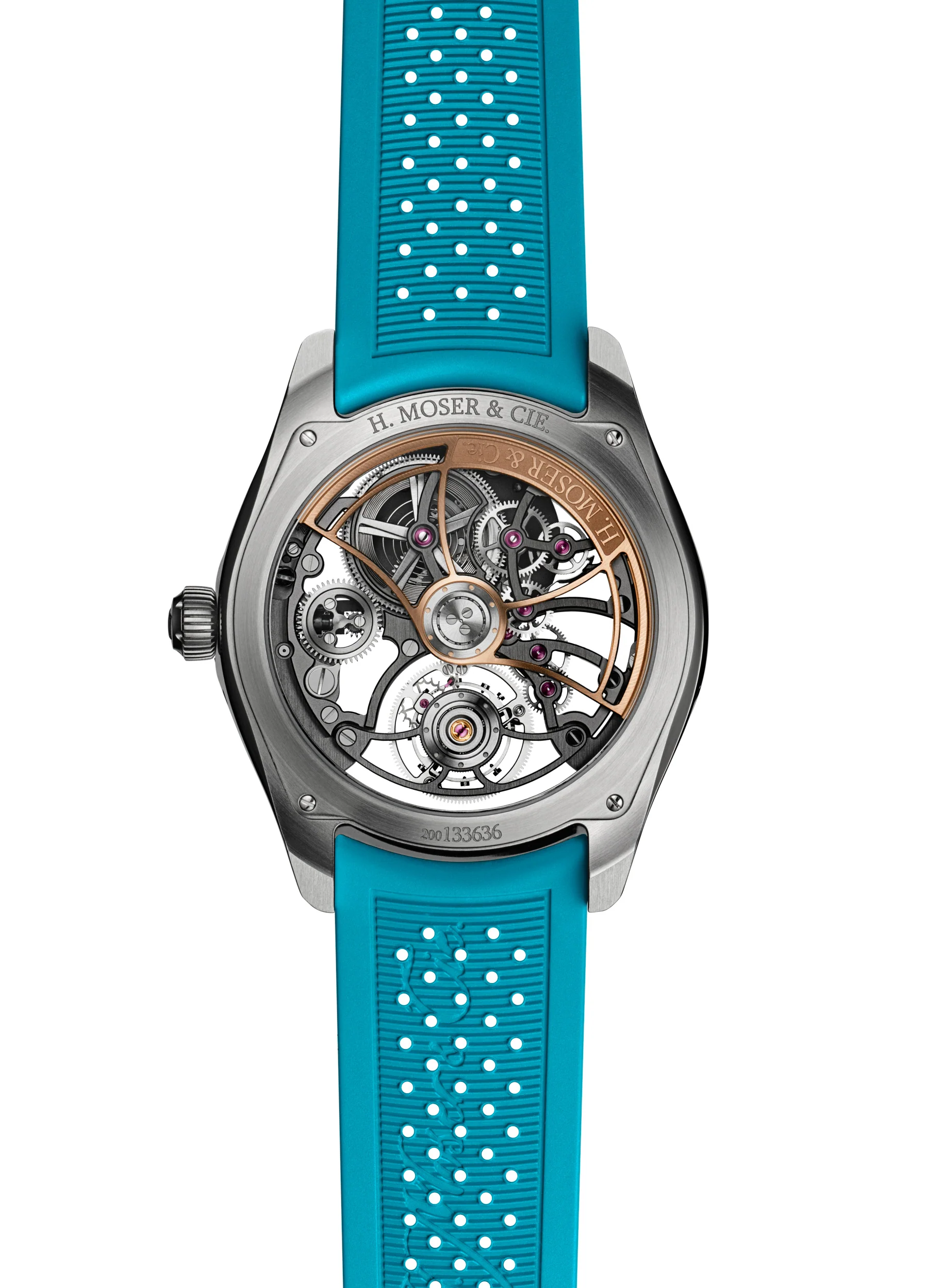 Pioneer Cylindrical Tourbillon Skeleton Spiced Aqua | 42mm, Steel, Rubber, Orange Dial - Image 2