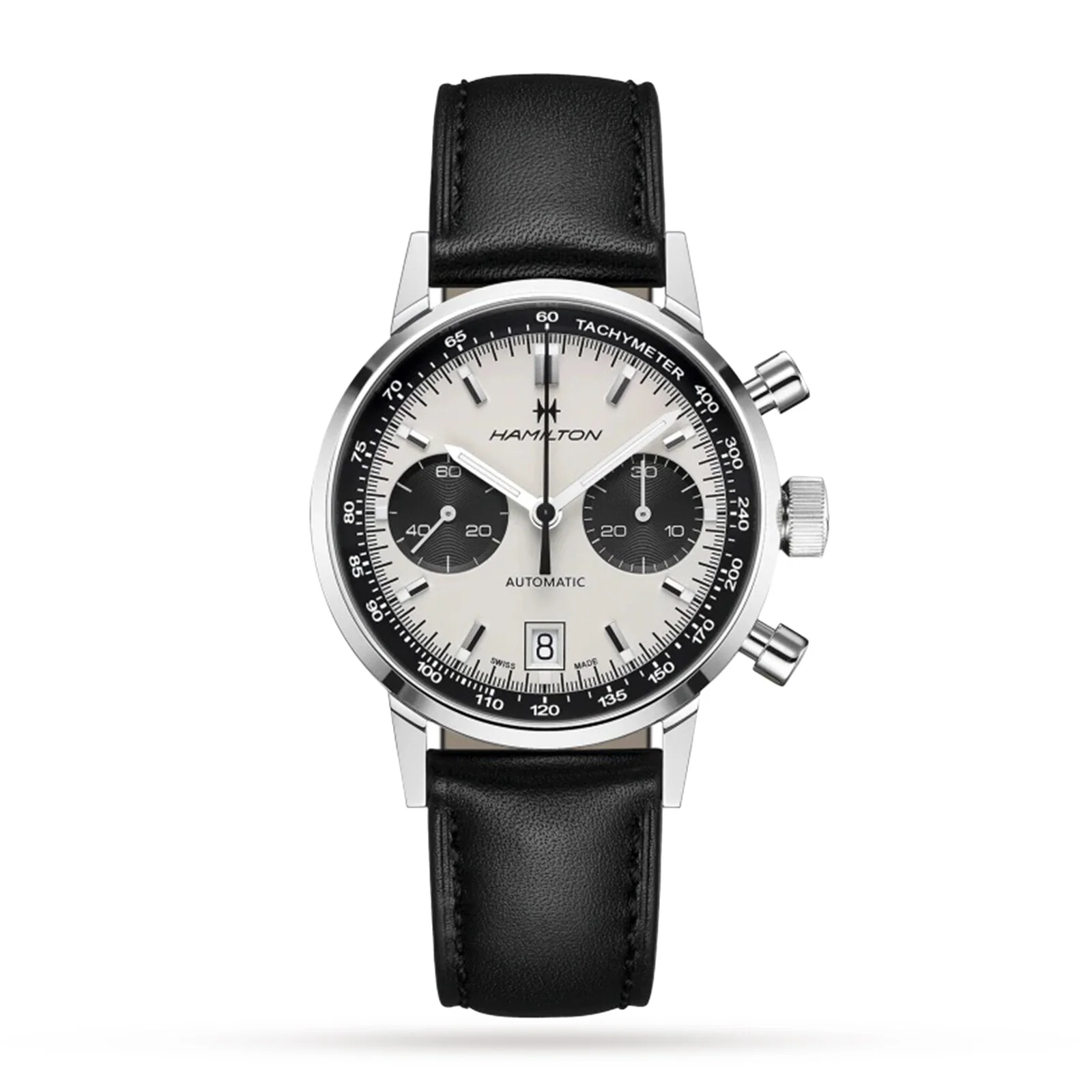American Classic Intra-Matic Auto Chrono | 40mm, Steel, Leather, White Dial