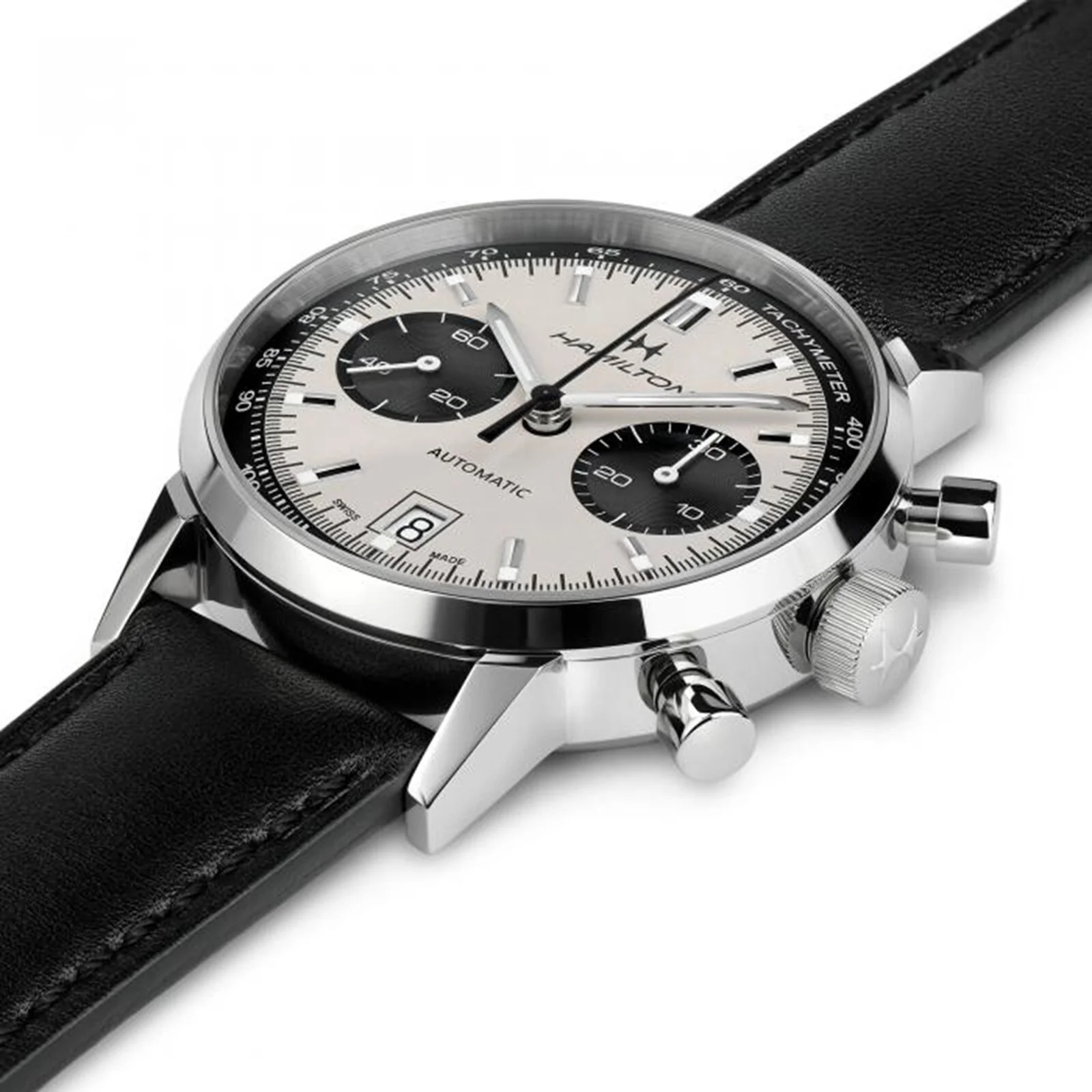 American Classic Intra-Matic Auto Chrono | 40mm, Steel, Leather, White Dial - Image 2