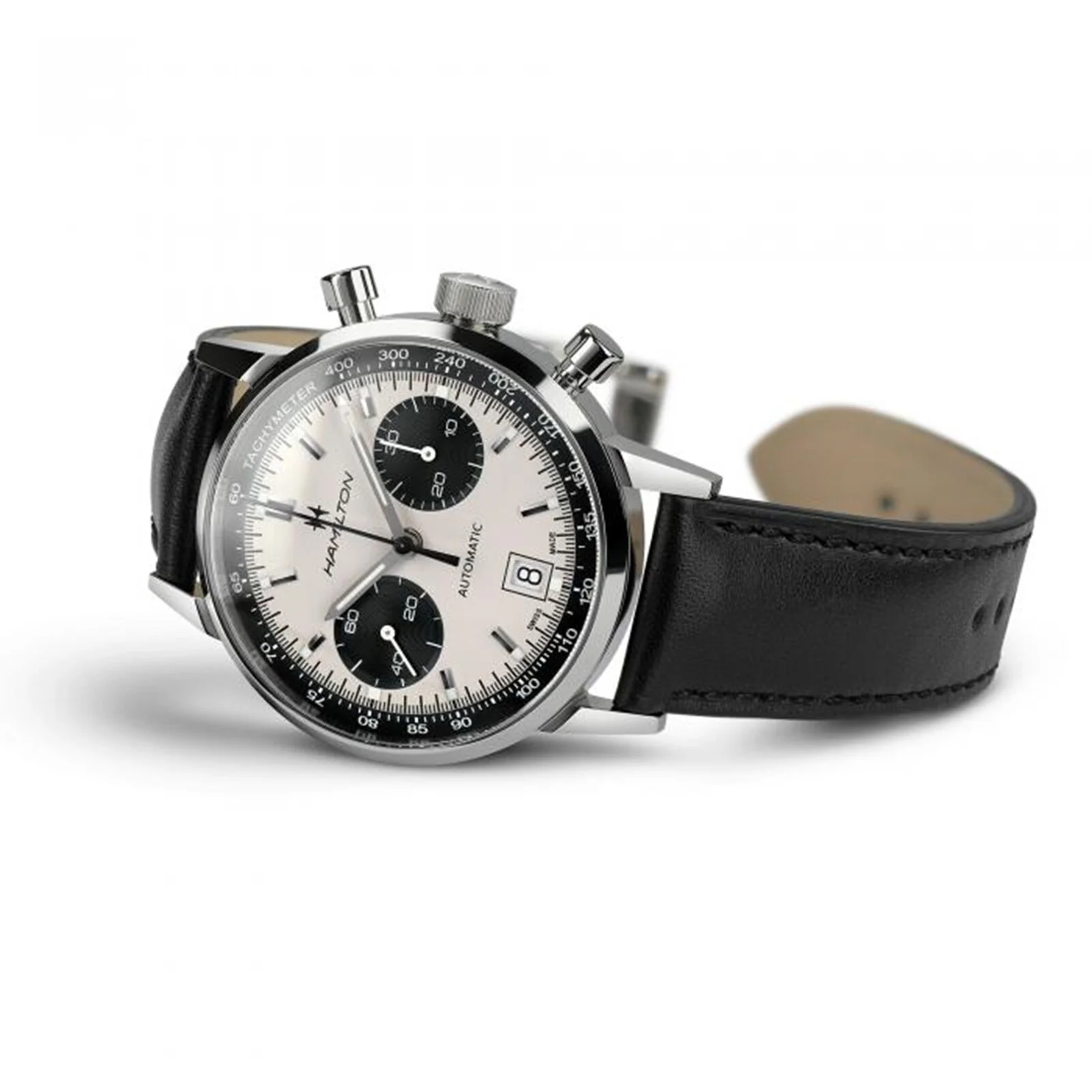 American Classic Intra-Matic Auto Chrono | 40mm, Steel, Leather, White Dial - Image 3