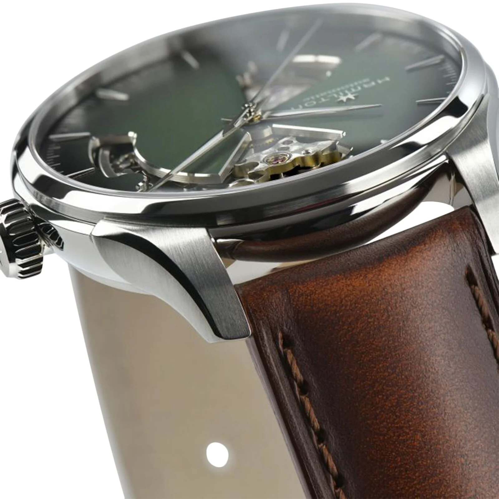 Jazzmaster Open Heart Auto | 40mm, Steel, Leather, Green Dial - Image 4