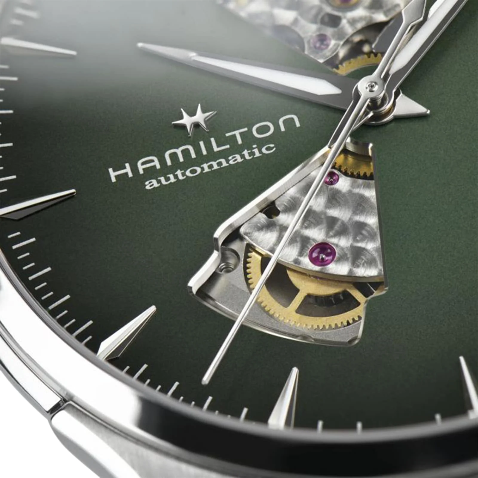Jazzmaster Open Heart Auto | 40mm, Steel, Leather, Green Dial - Image 5