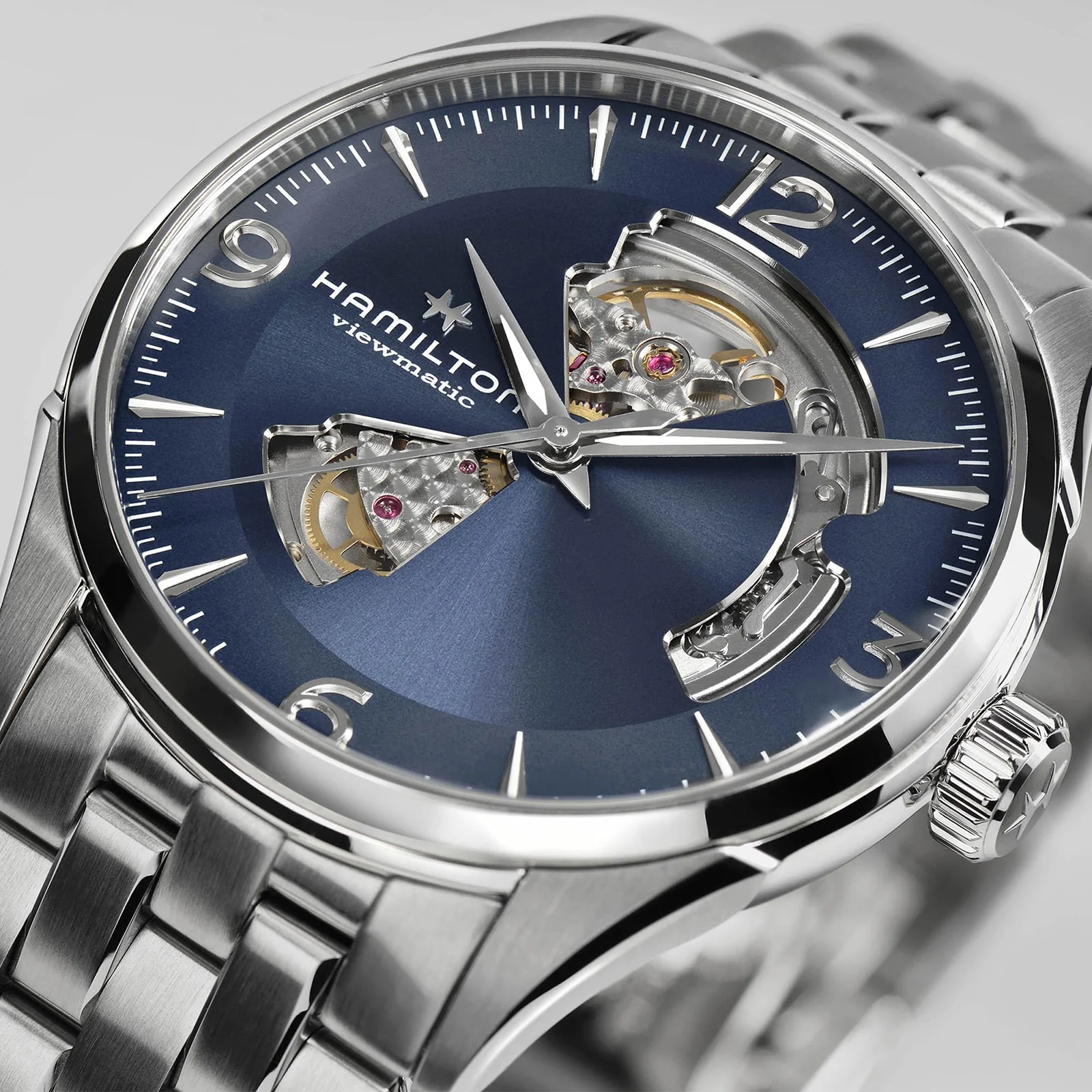 Jazzmaster Open Heart Auto | 42mm, Steel, Blue Dial - Image 3