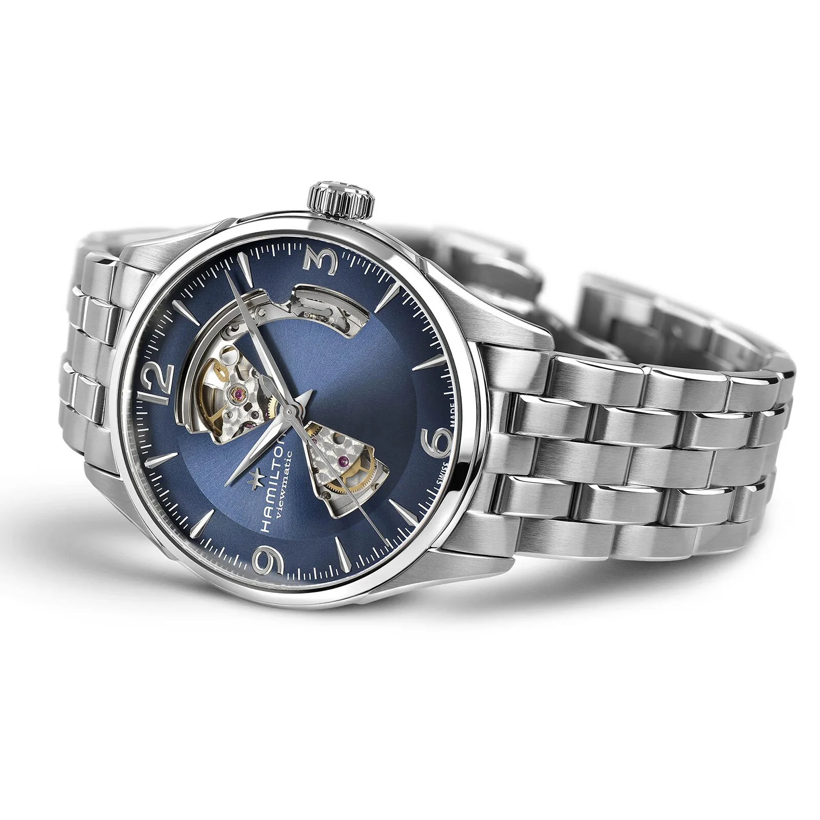 Jazzmaster Open Heart Auto | 42mm, Steel, Blue Dial - Image 4