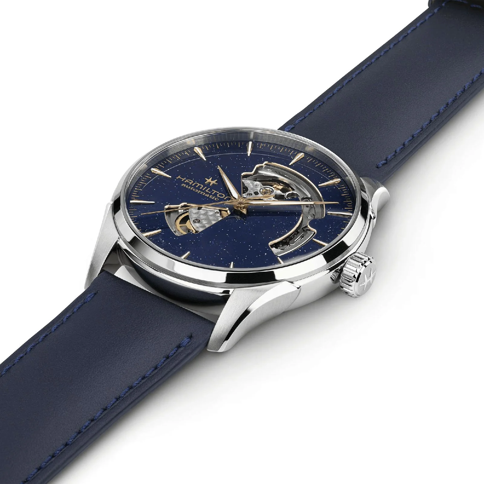 Jazzmaster Open Heart Auto 42mm | 42mm, Steel, Leather, Blue Dial - Image 5
