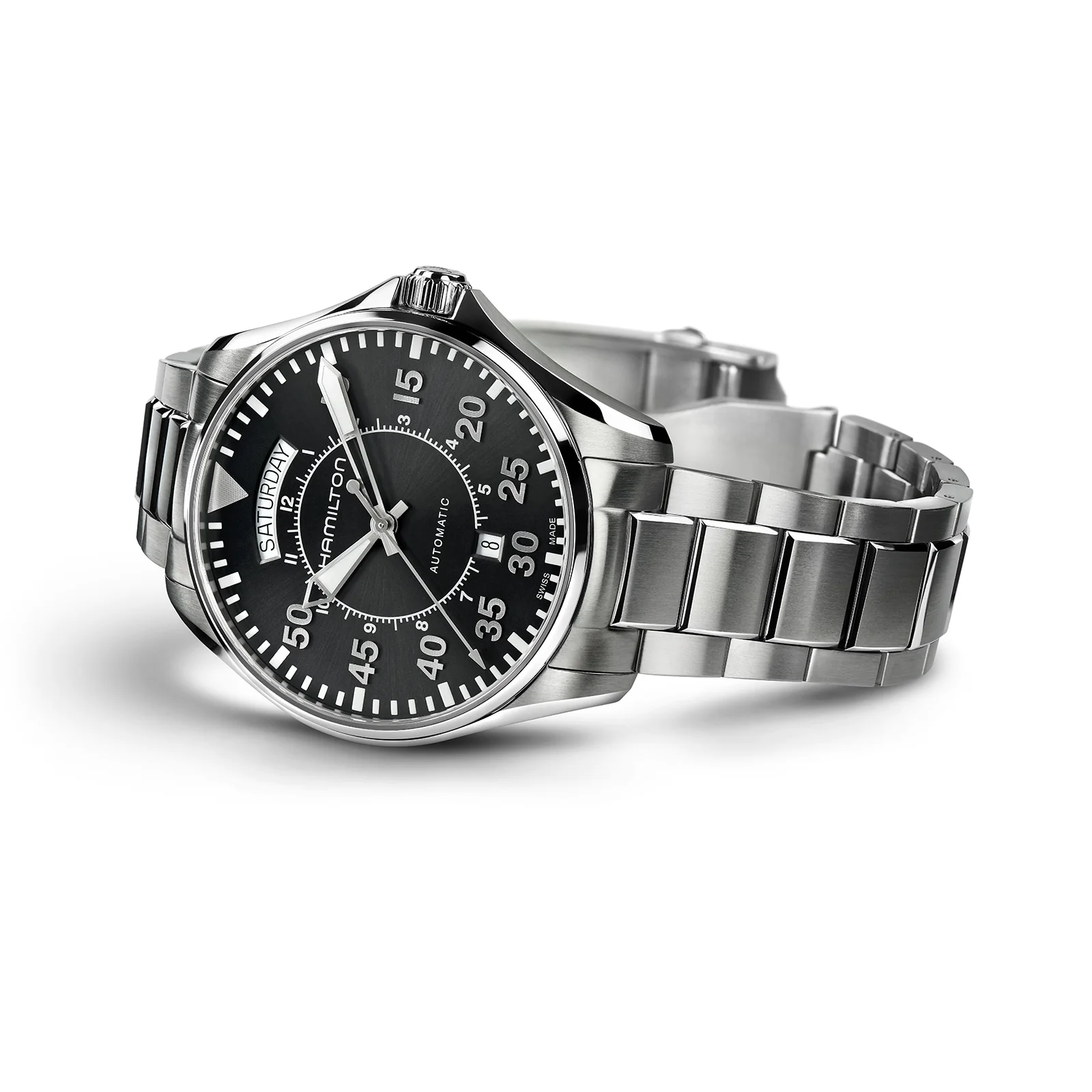 Khaki Aviation Pilot Day Date Auto | 42mm, Steel, Black Dial - Image 2