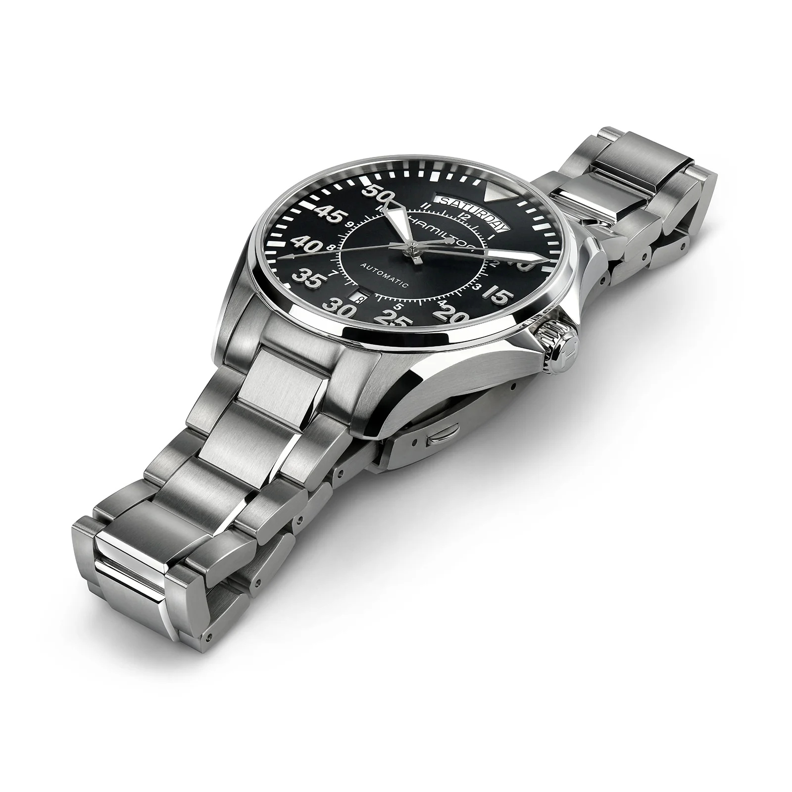 Khaki Aviation Pilot Day Date Auto | 42mm, Steel, Black Dial - Image 3