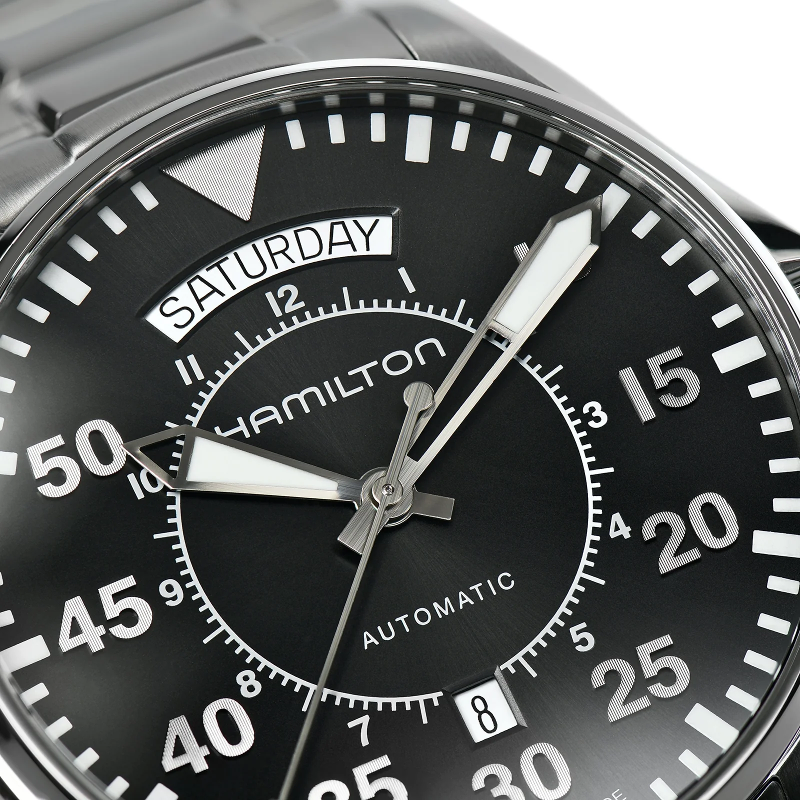 Khaki Aviation Pilot Day Date Auto | 42mm, Steel, Black Dial - Image 4