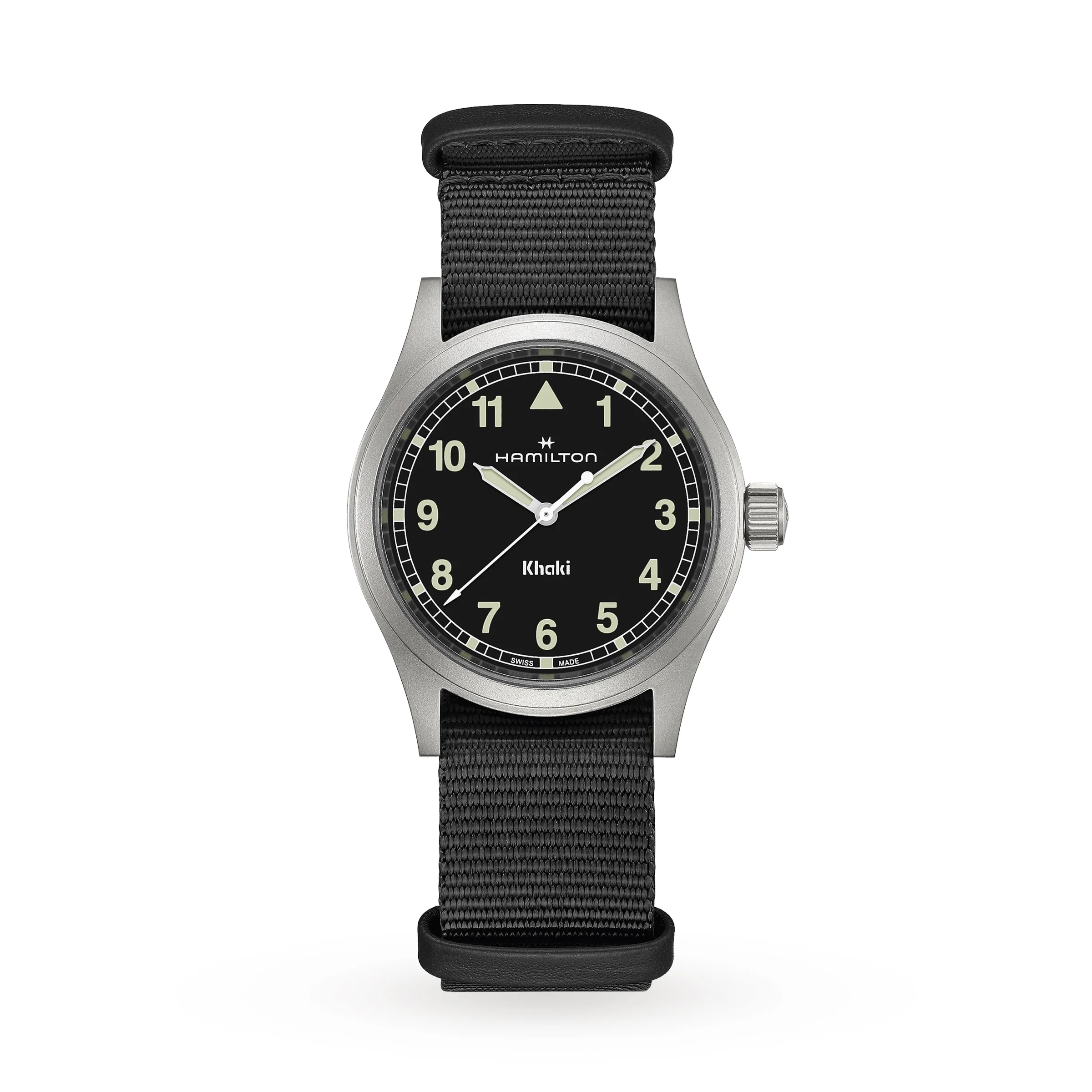 Khaki Field Quartz | 38mm, Steel, CANVAS, Black Dial, Ref. H69401430