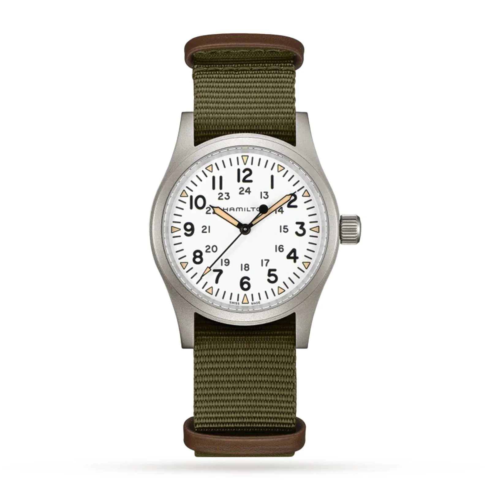 Khaki Field Mechanical | 38mm, Steel, Fabric, White Dial