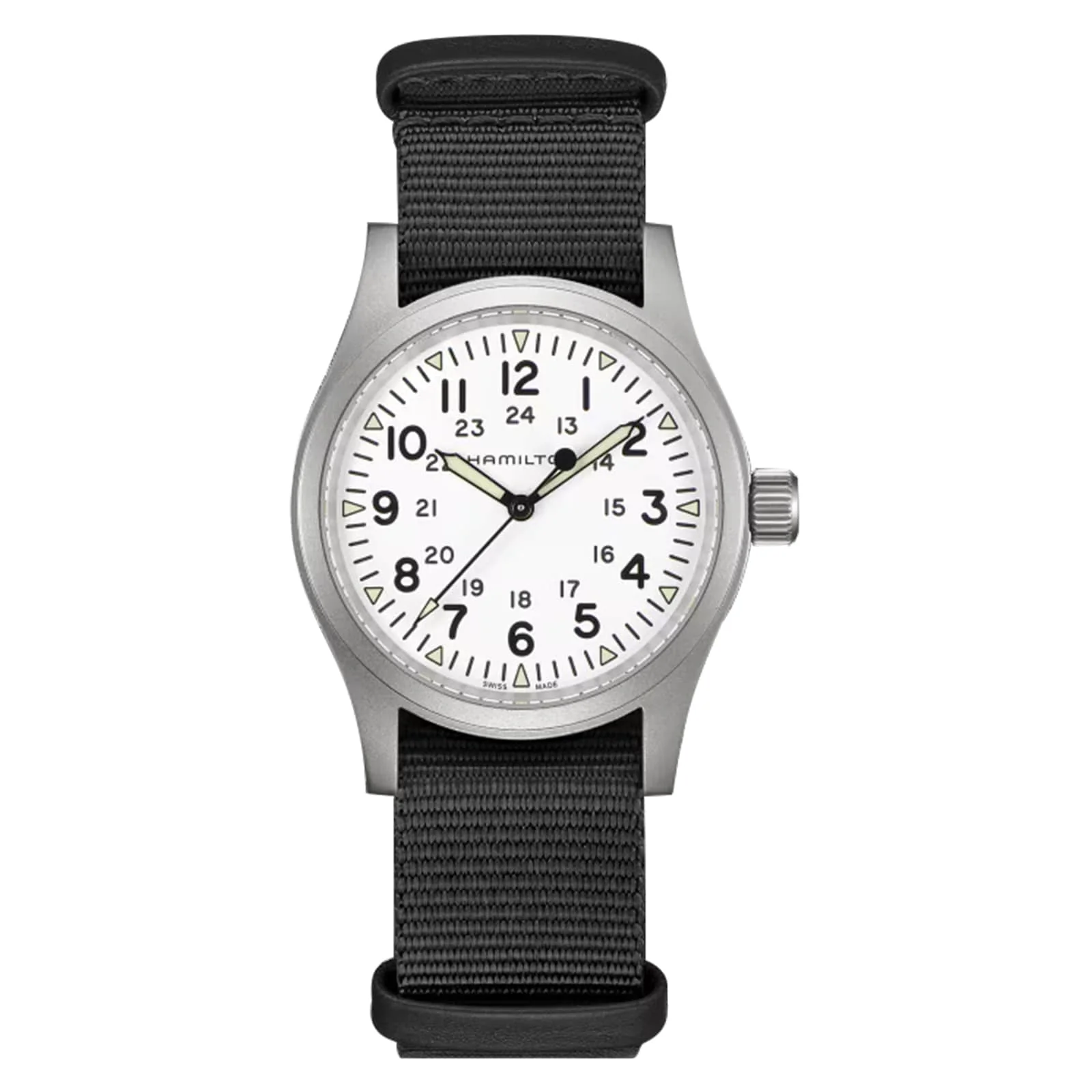 Khaki Field Mechanical | 38mm, Steel, CANVAS, White Dial