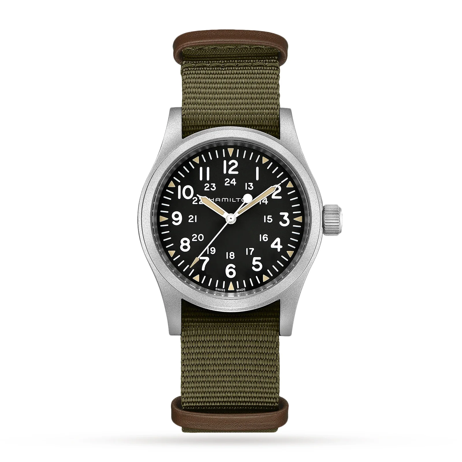 Khaki Field Mechanical 38mm | 38mm, Steel, Fabric, Black Dial