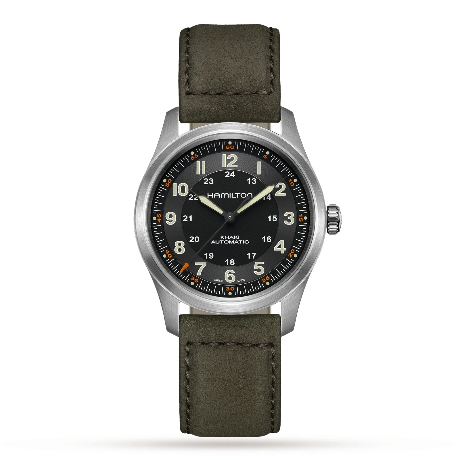 Khaki Field Titanium Auto | 38mm, Steel, Leather, Black Dial