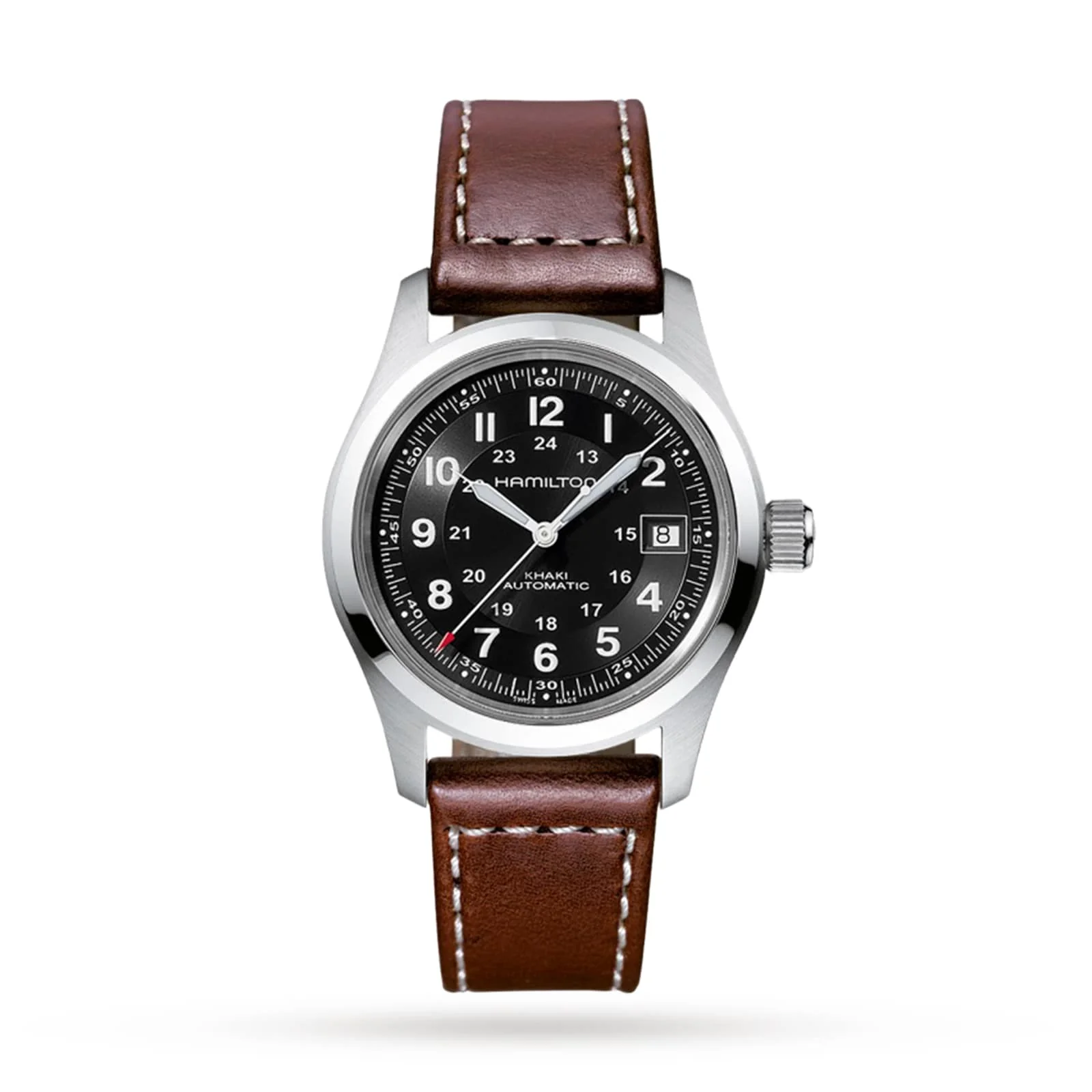 Khaki Field Auto | 38mm, Steel, Leather, Black Dial