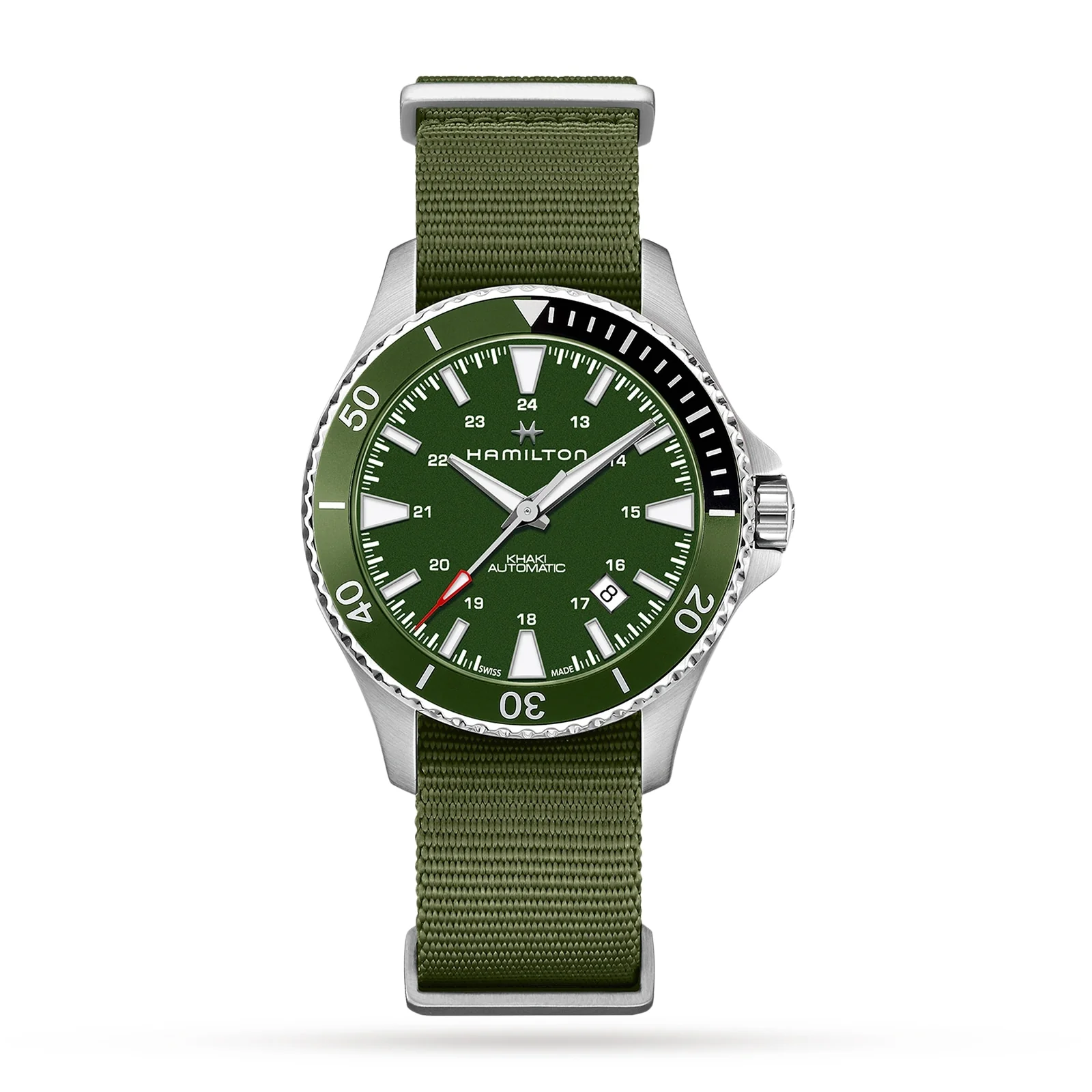 Khaki Navy Scuba Auto | 40mm, Steel, Fabric, Green Dial