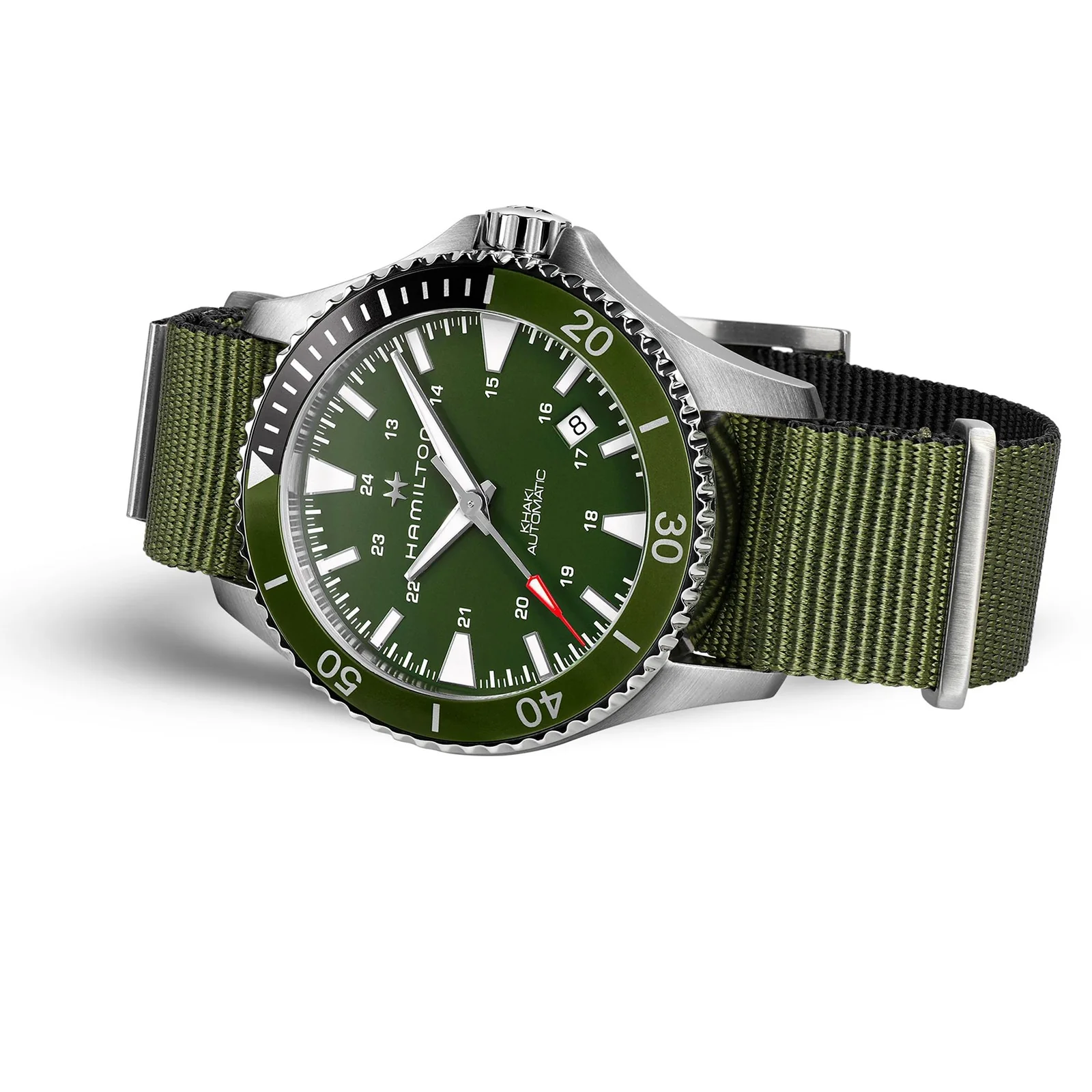 Khaki Navy Scuba Auto | 40mm, Steel, Fabric, Green Dial - Image 3