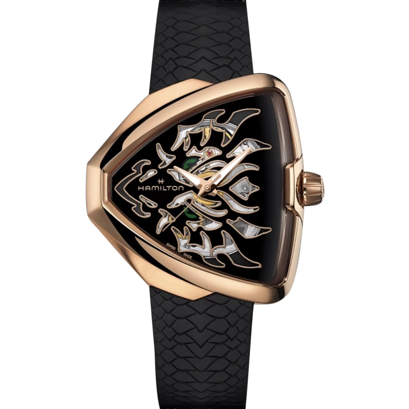Khaki Field King Auto | 42mm, Two-Tone Steel & PVD Rose Gold, Rubber, Black Dial