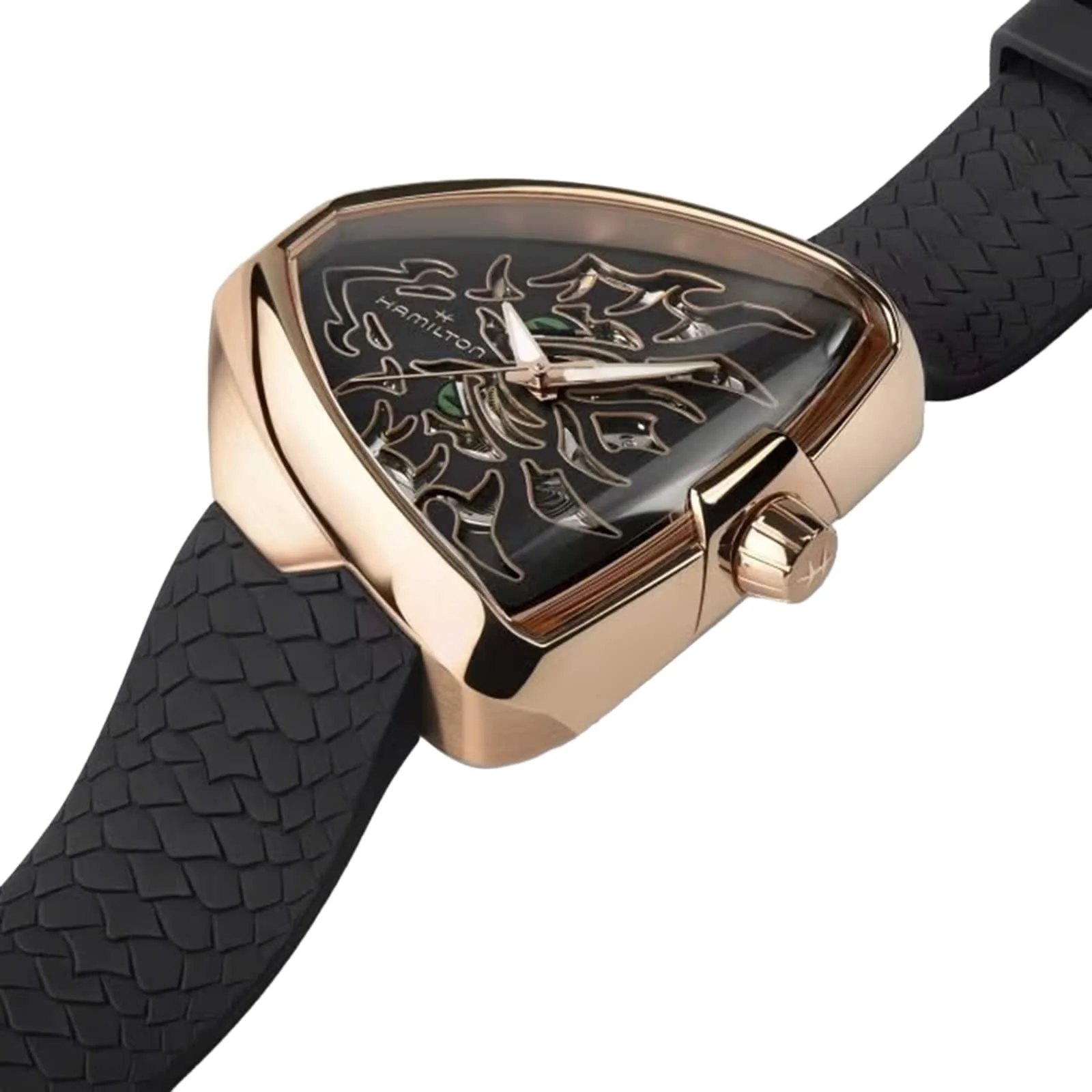 Khaki Field King Auto | 42mm, Two-Tone Steel & PVD Rose Gold, Rubber, Black Dial - Image 2